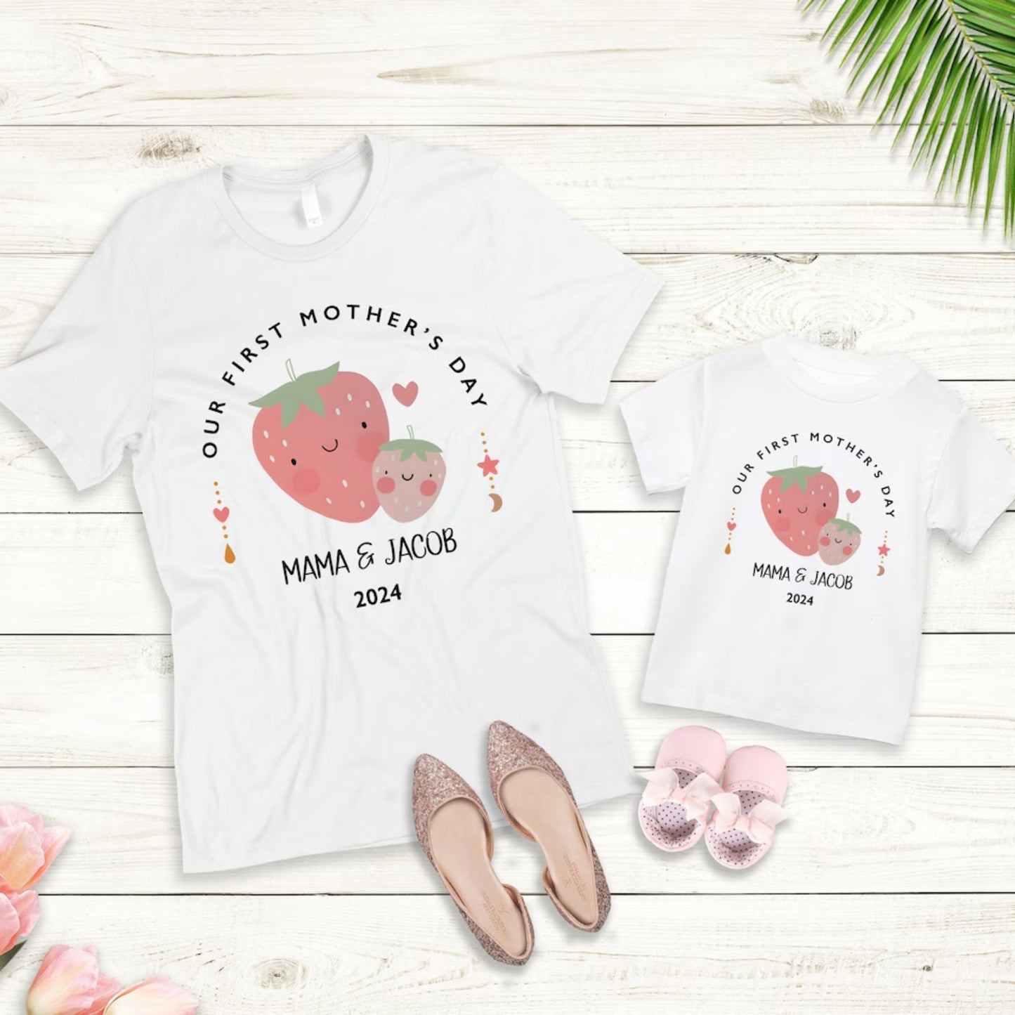 First Mother's Day Matching Mom And Baby Shirt And Bodysuit