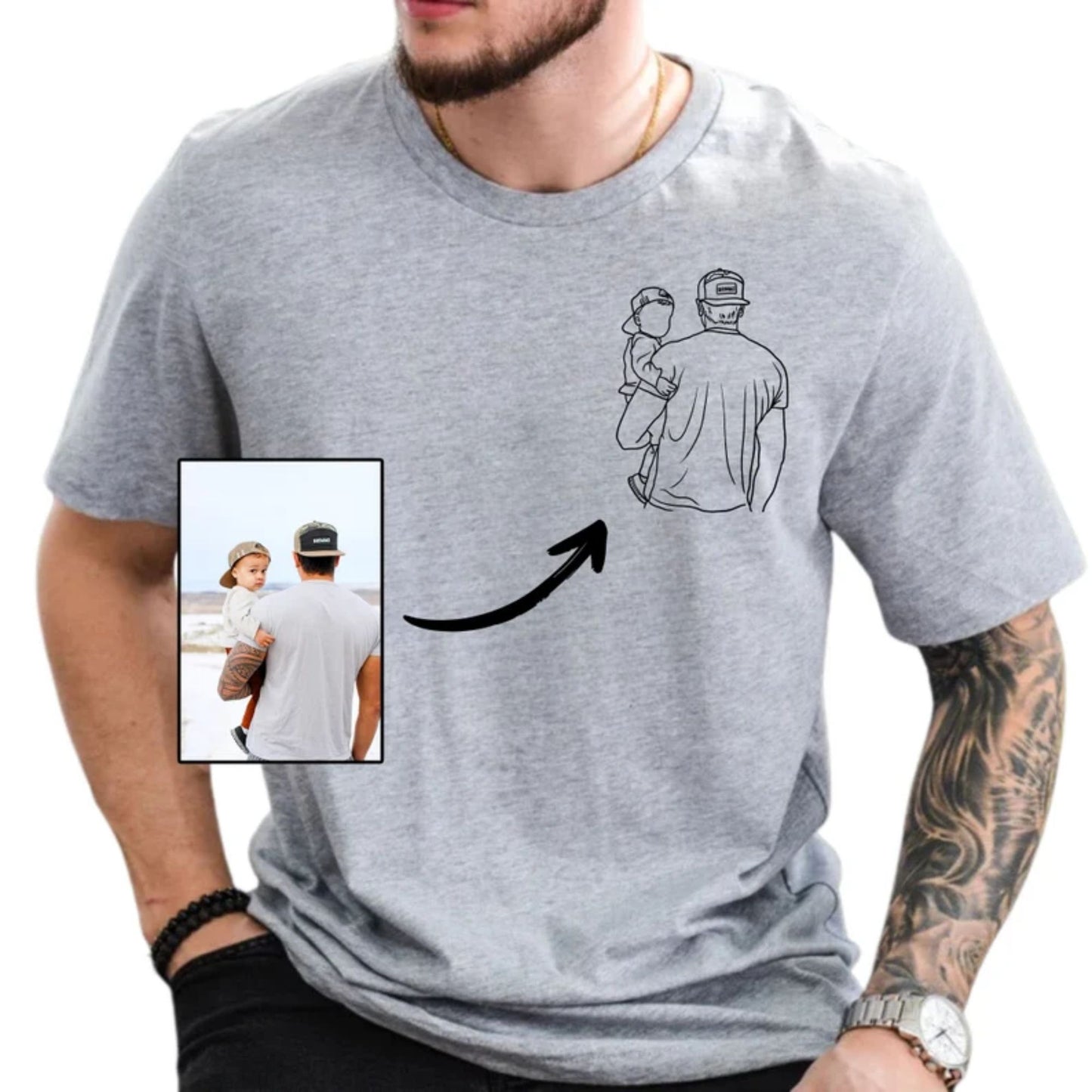 Individuelles Foto Shirt für Papa und Baby - Passendes Outfit für Papa und Baby