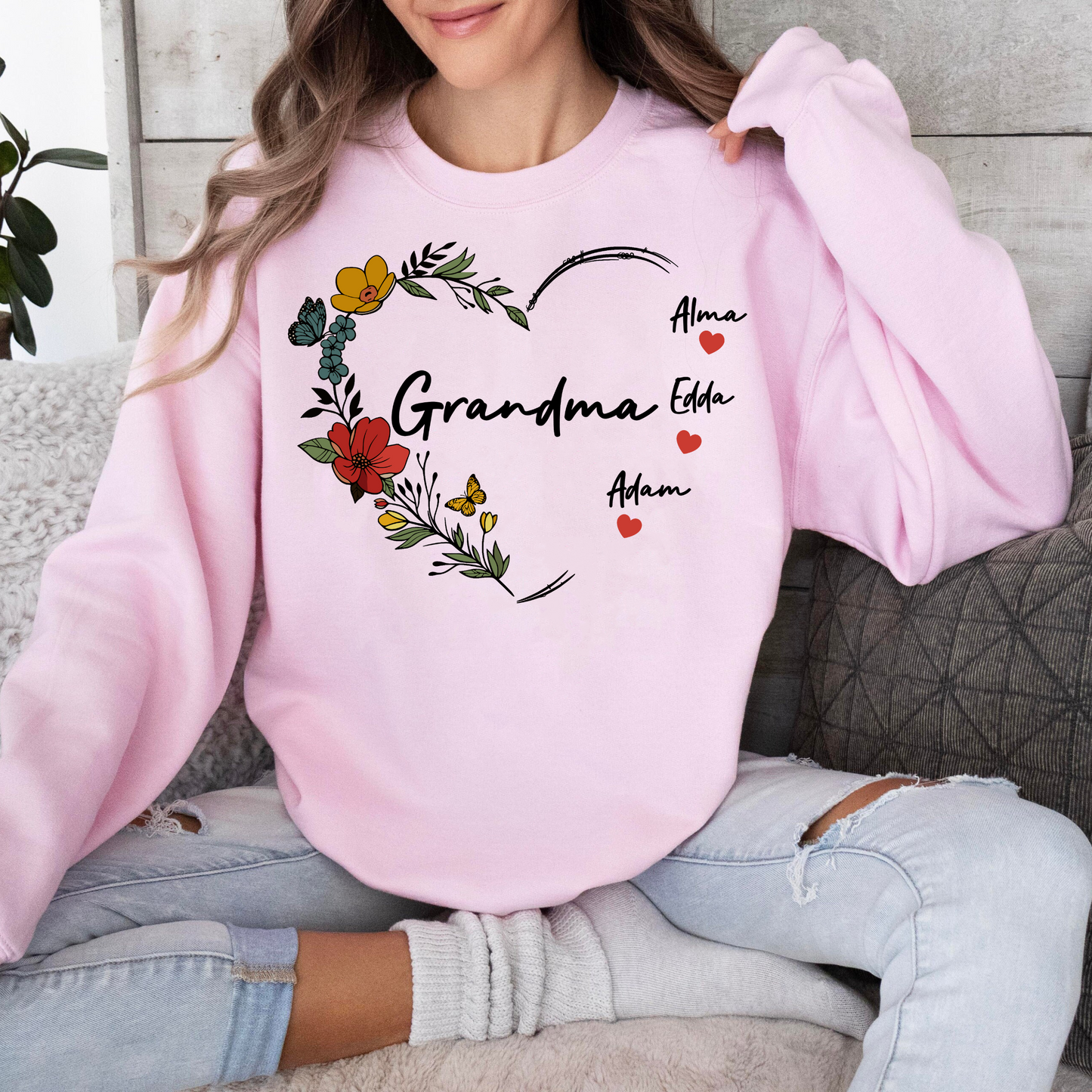 Personalisiertes Oma Sweatshirt - Oma Geschenk mit den Namen der Enkelkinder
