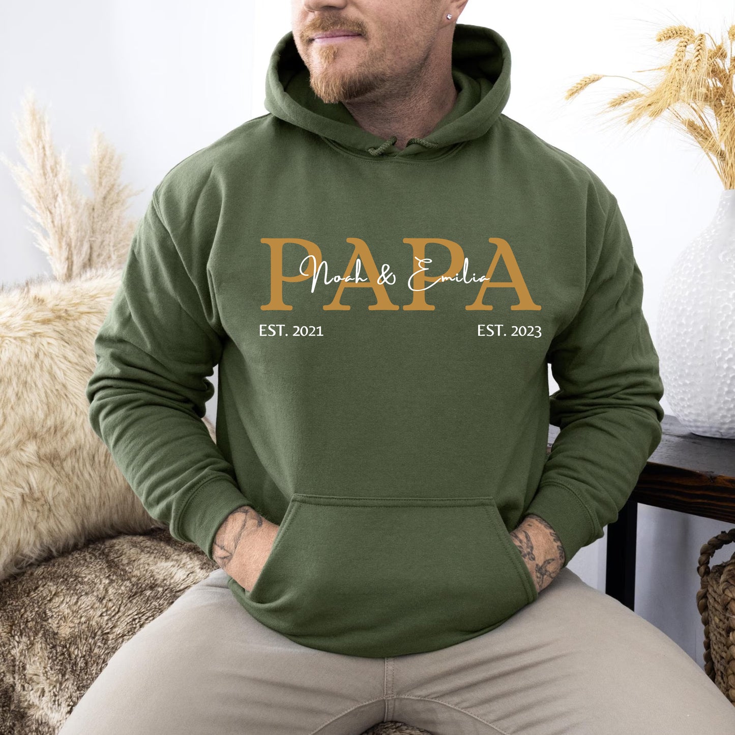 Personalisiertes Papa T-Shirt mit Name – Vatertagsgeschenk
