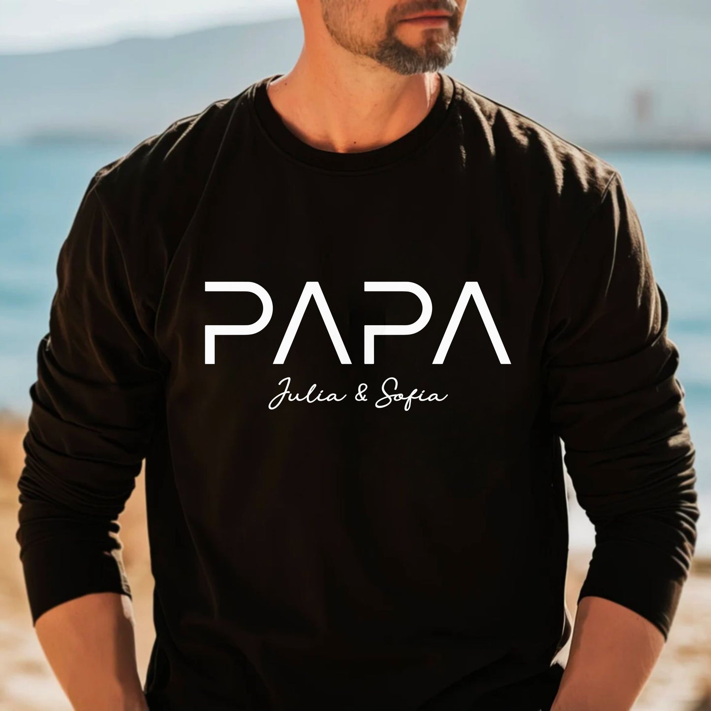 Personalisiertes Papa-Hoodie mit den Namen der Kinder - Geschenk für Papa