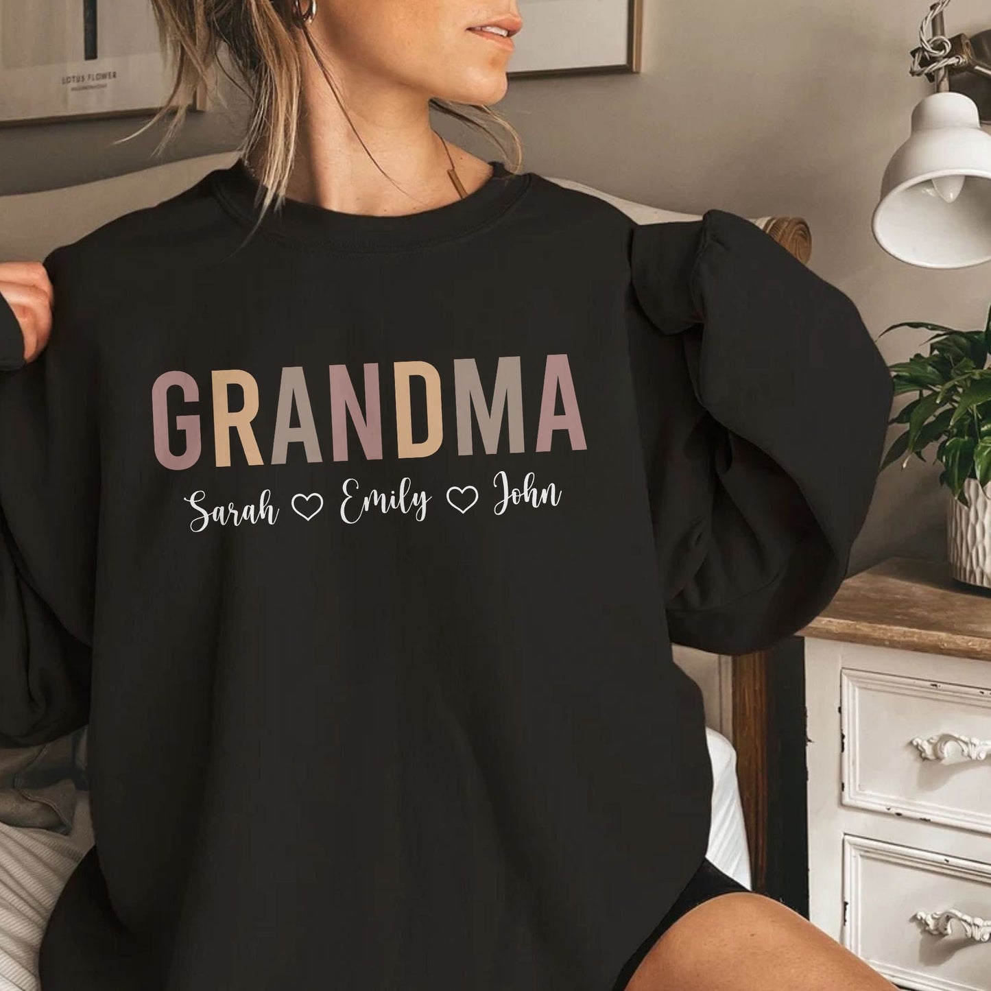 Personalisiertes Oma-Sweatshirt mit Namen, Geschenk zum Muttertag
