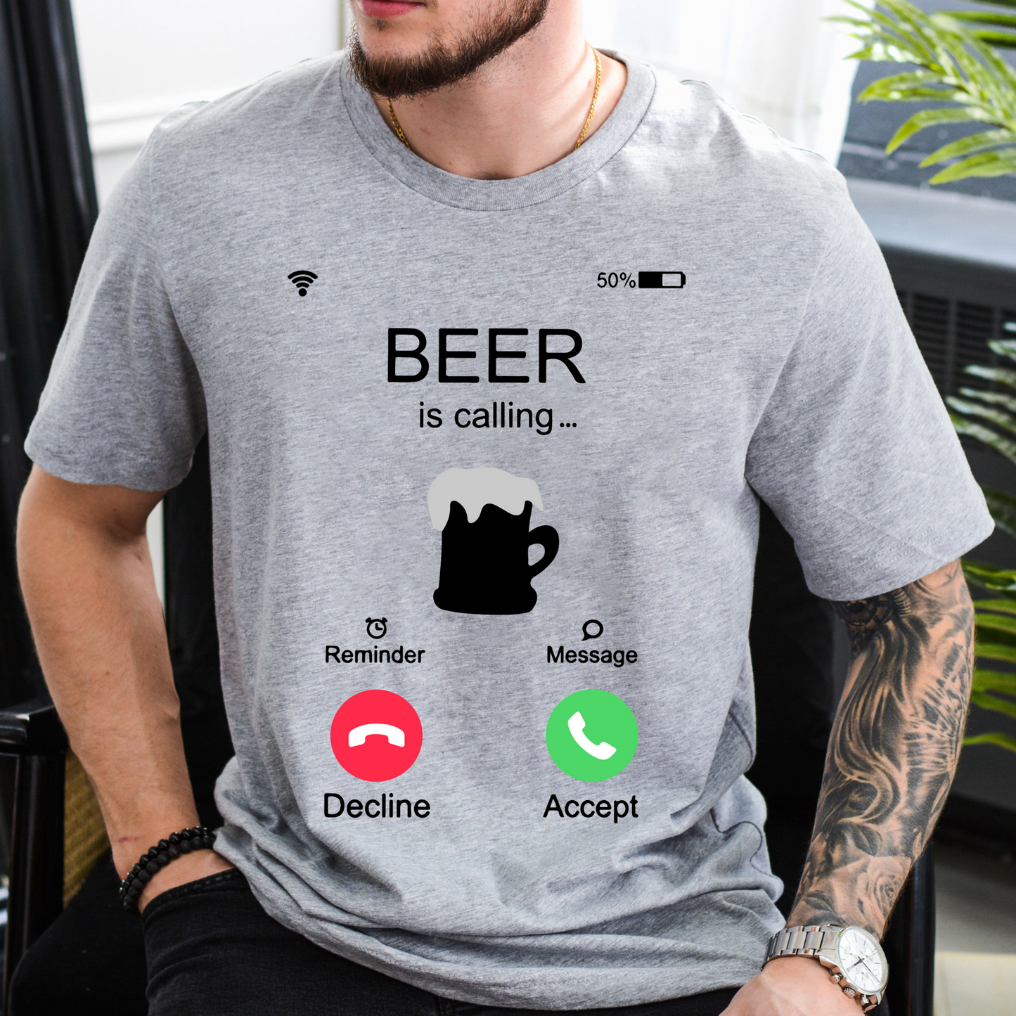 Anruf für Bier - Lustiges T-Shirt für Freizeit und Spaß