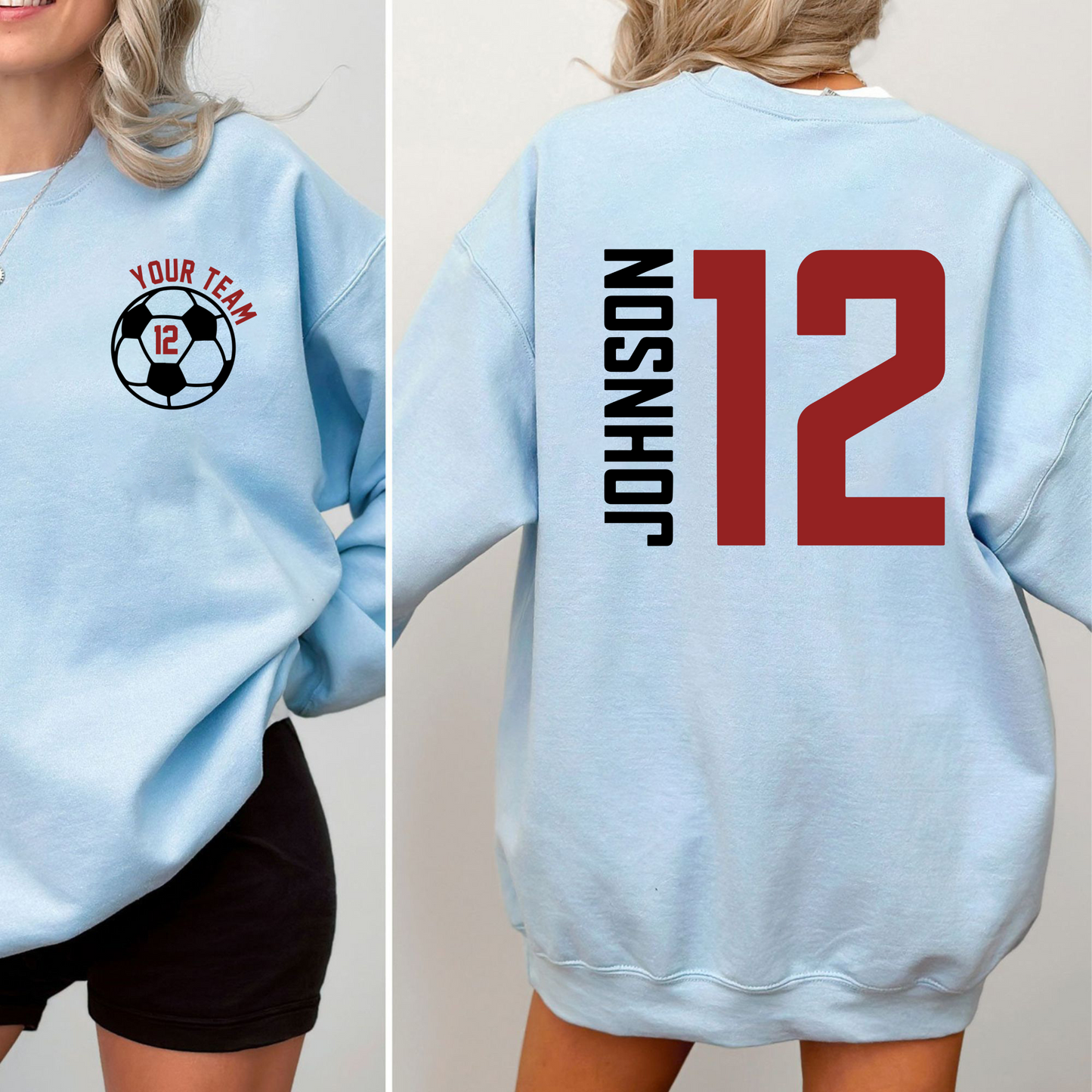 Personalisierte Fußballmama-Trikots – Feiern Sie 'Ihr Team' mit Namen und Nummer