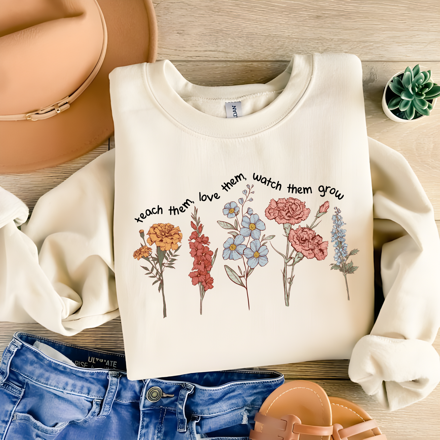 Blumenmotiv Geschenk für Lehrerinnen, Liebe und Wissen, Schulanfang