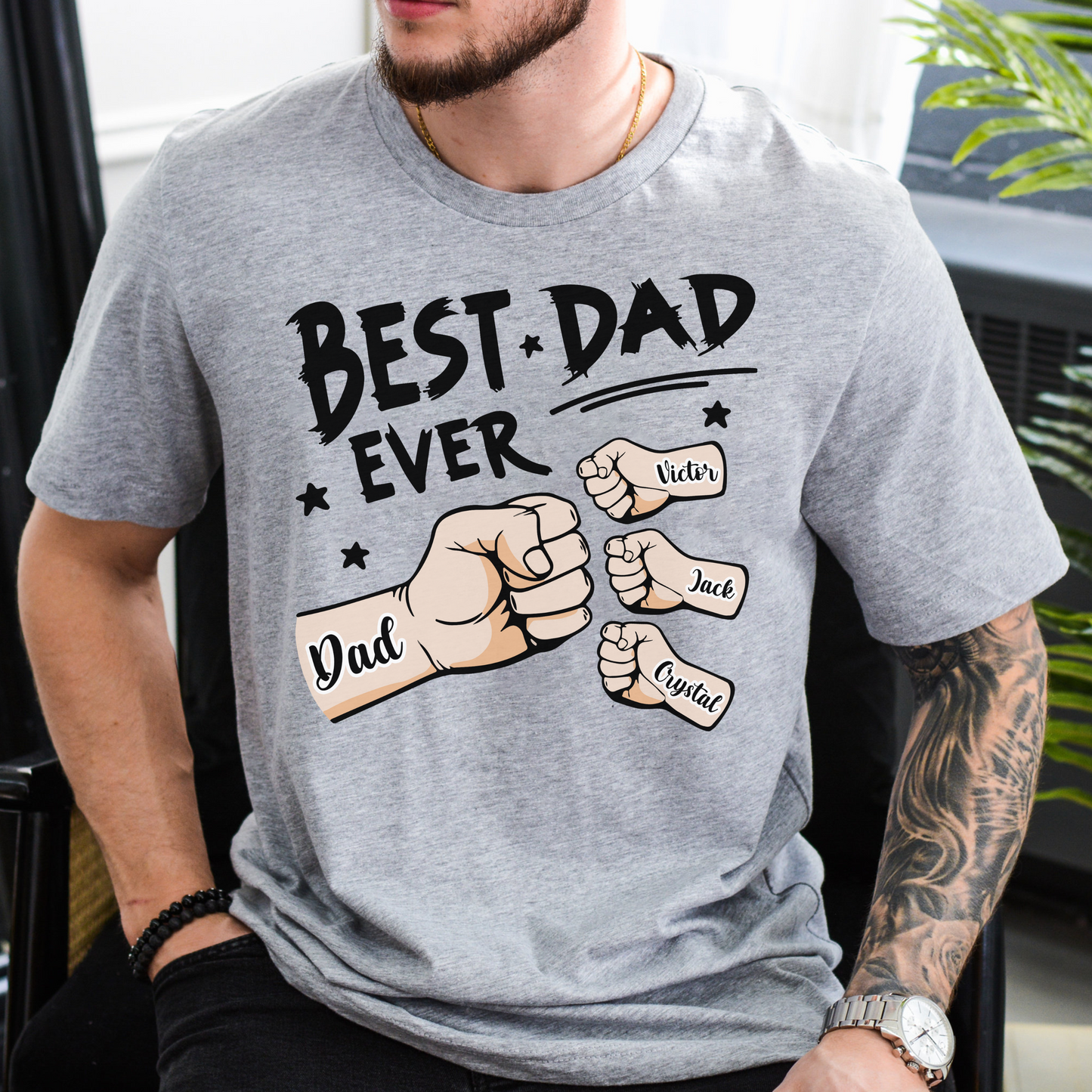 Dad and Kid Fist Bump - Personalized Father's Day Gift