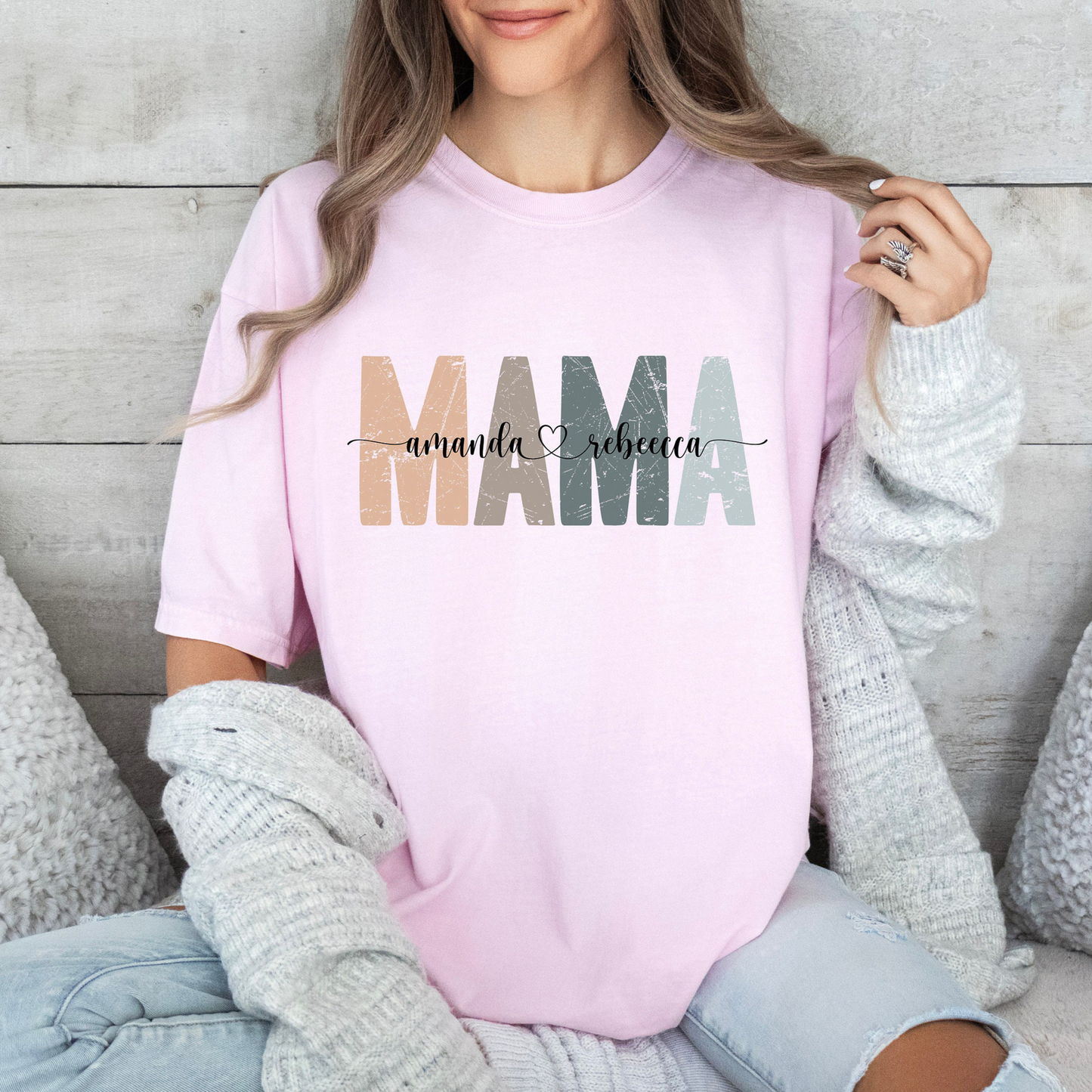 Personalisierte Mama Retro Shirt - Geschenk für Mütter