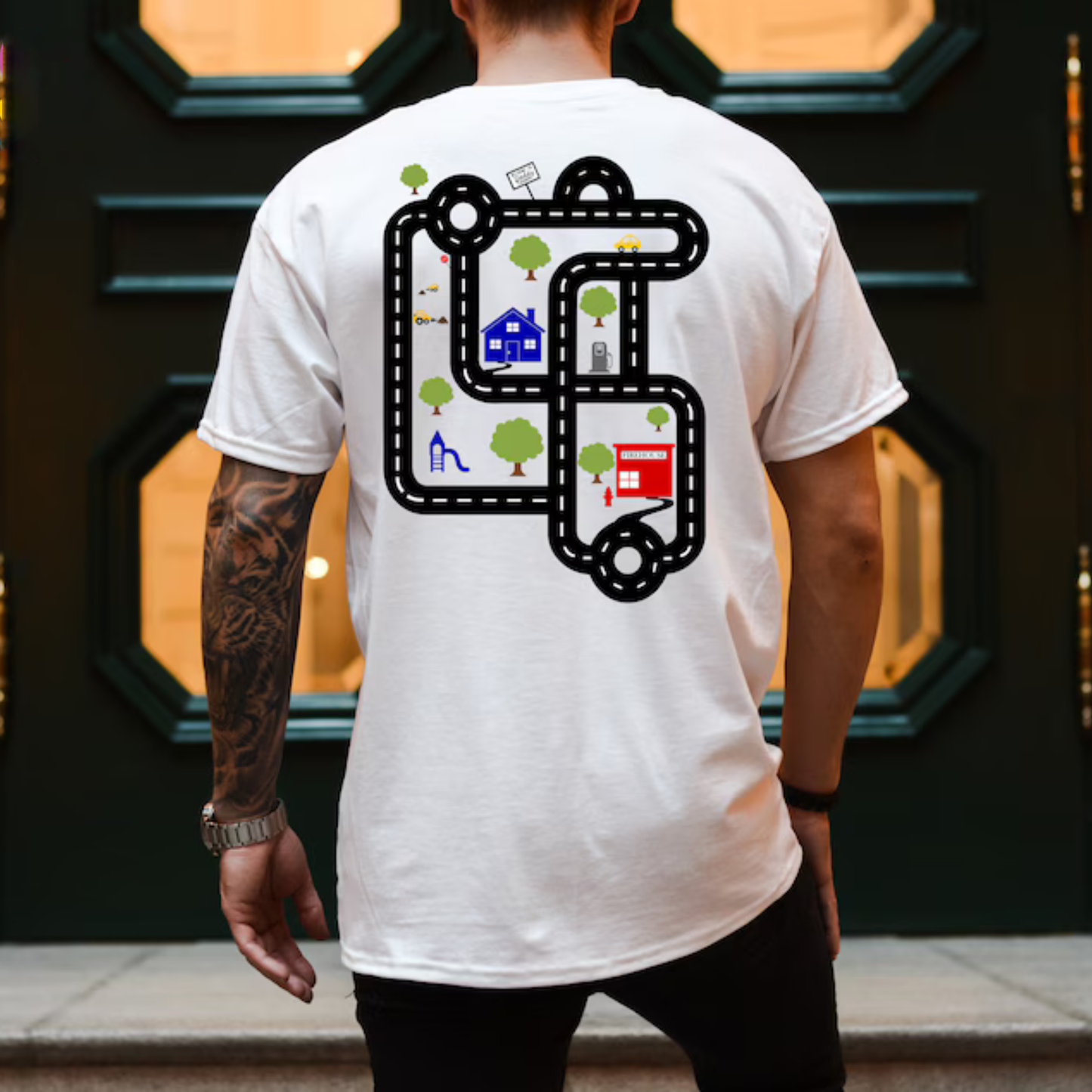 Autorennbahn-Spielshirt für Papa - Vatertags-Geschenk