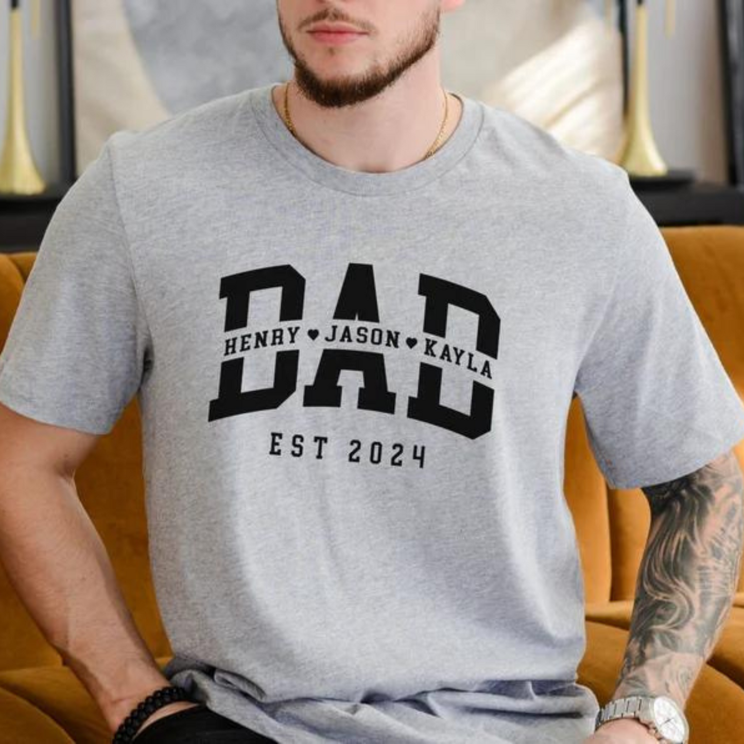 Papa-Shirt Personalisiert mit Kindernamen - Geschenk für Väter