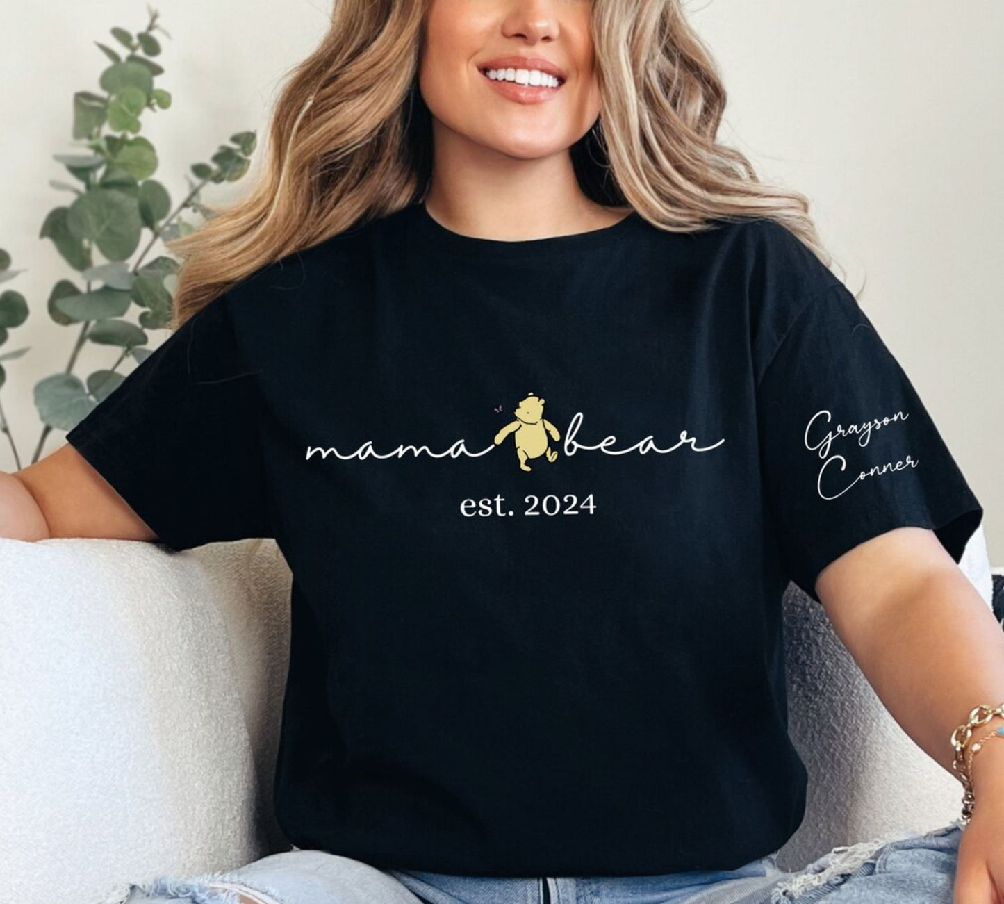 Personalisiertes Mama Bär Winnie Puuh Sweatshirt – Individuelles Mama Shirt