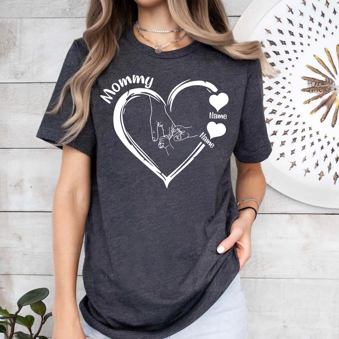 Personalisiertes Herz mit Kindernamen - Geschenk für Mama und Oma