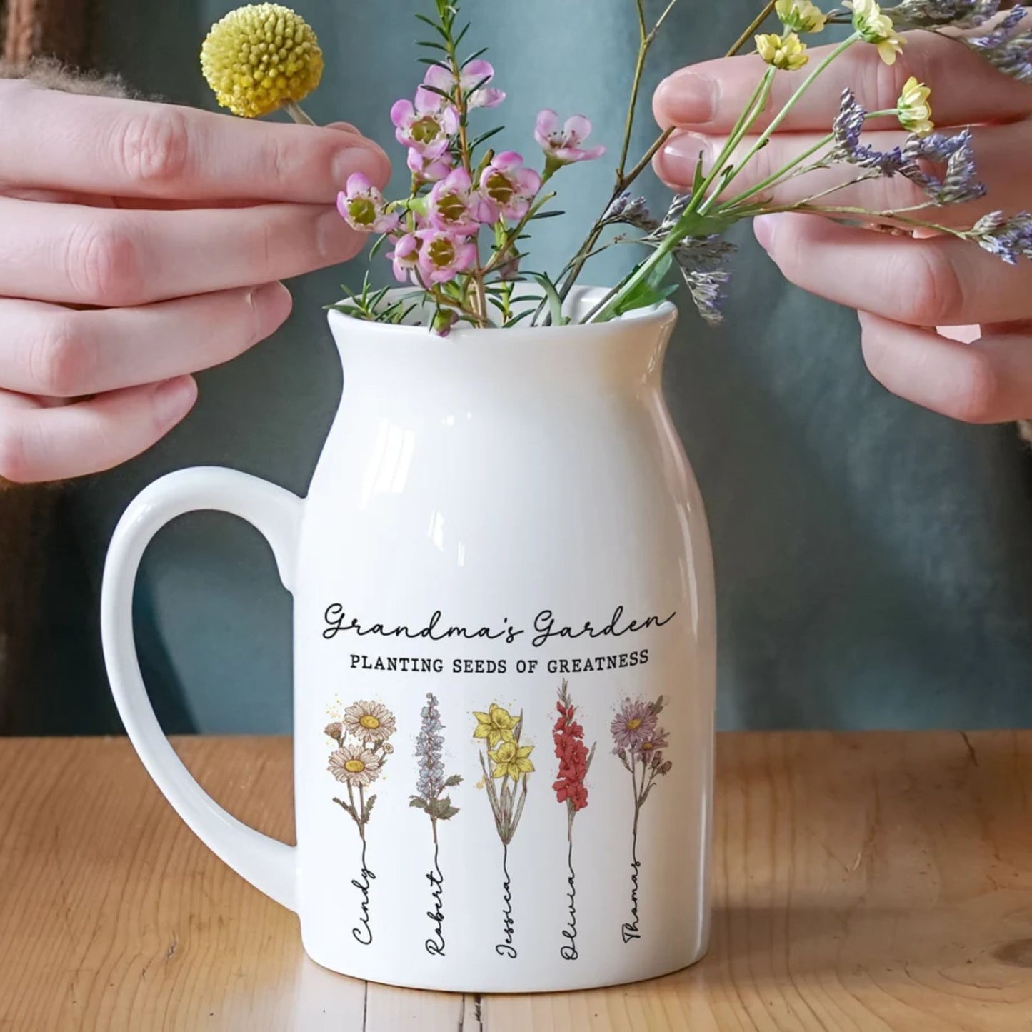 Individuelle Omas Garten Blumenvase, Oma Blumenvase, Oma Geschenk