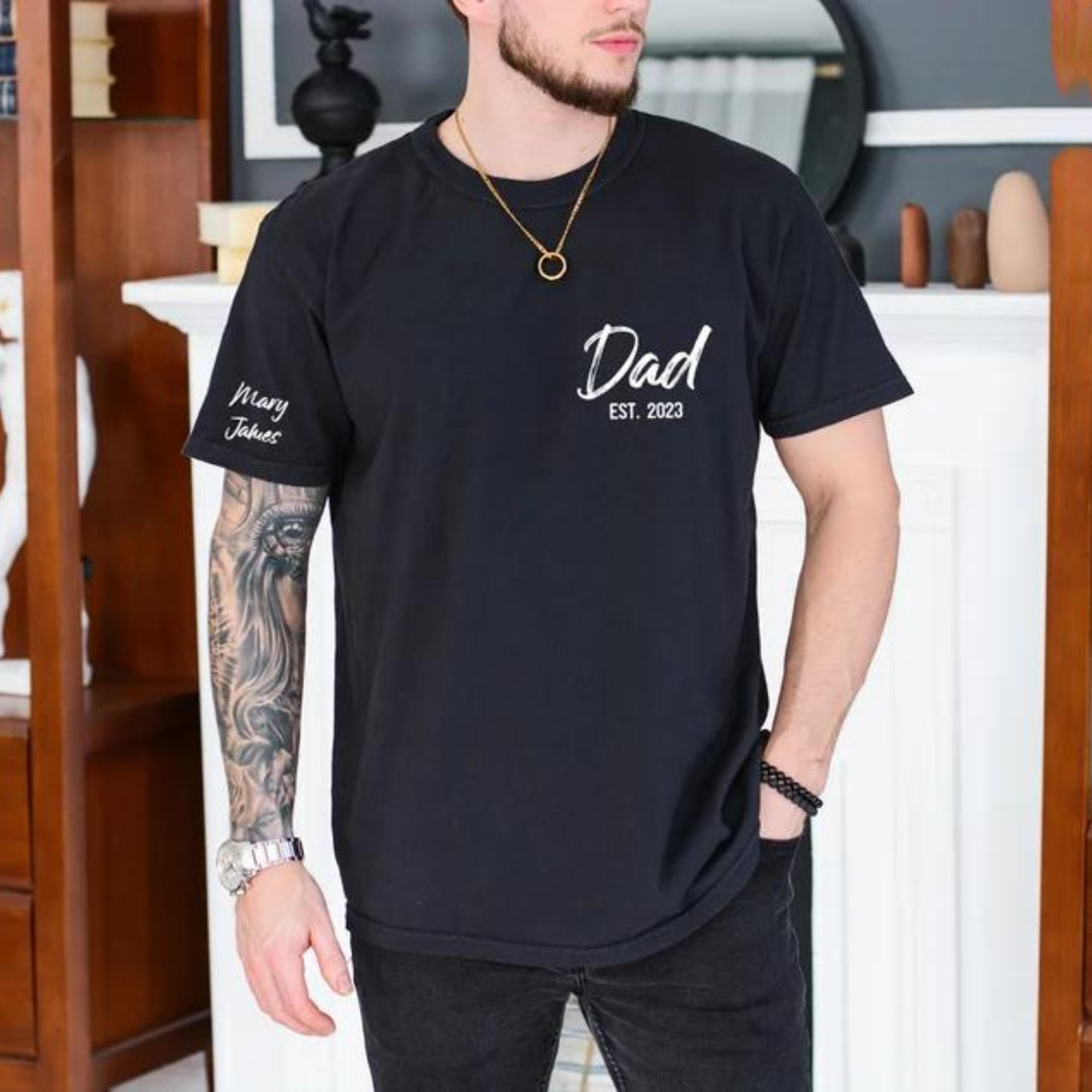 Personalisiertes Jahr Dad Shirt Mit Liebsten Namen