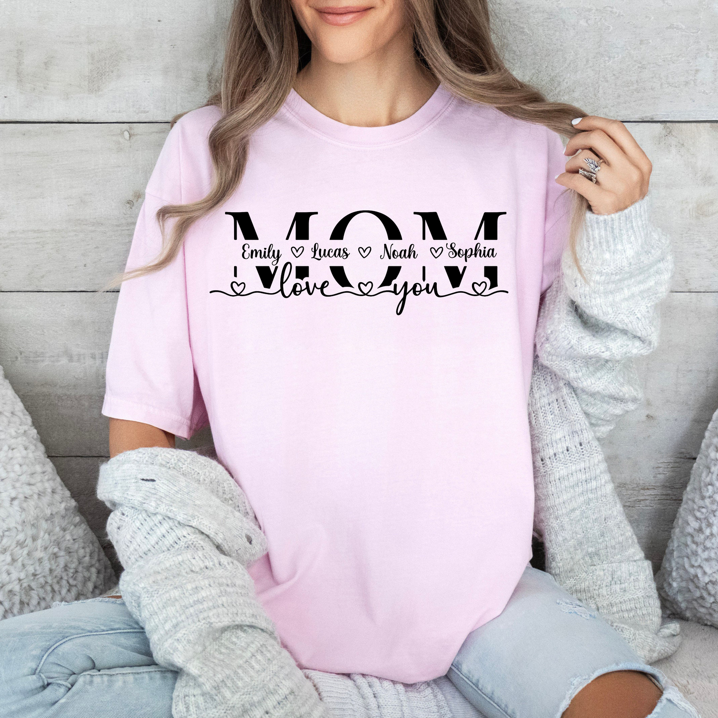 Custom Mom Name Frame: Celebrate Her with Personalized Apparel