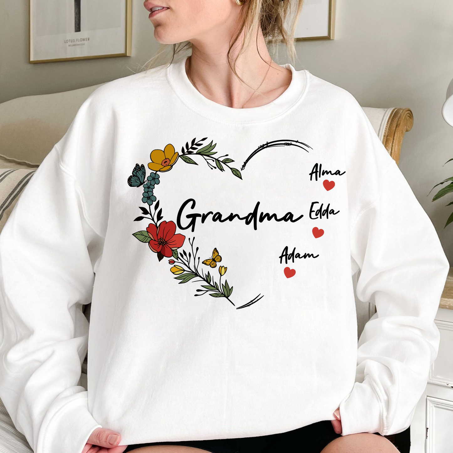 Personalisiertes Oma Sweatshirt - Oma Geschenk mit den Namen der Enkelkinder