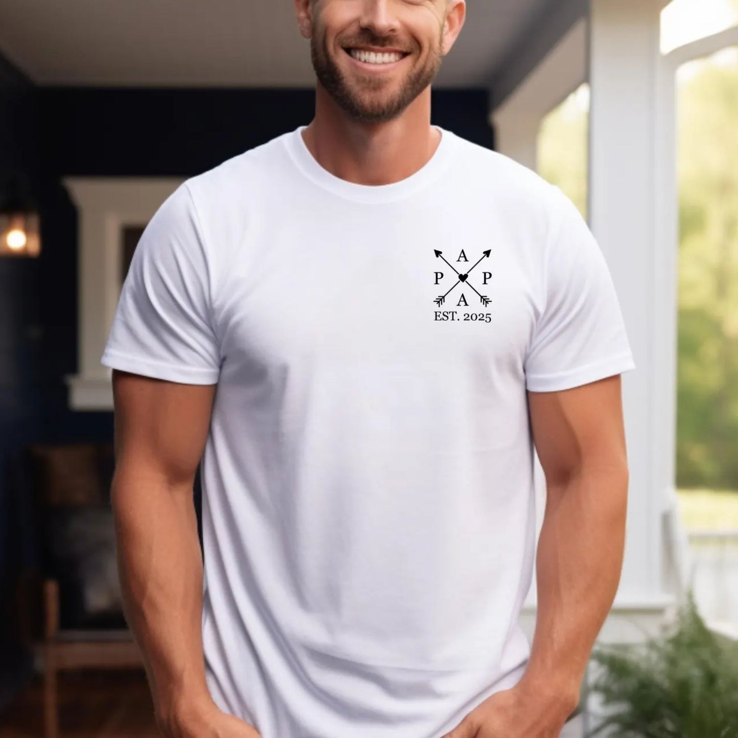 Papa-Edition: T-Shirt mit dem Namen des Kindes und Geburtsjahr – Vatertagsgeschenk