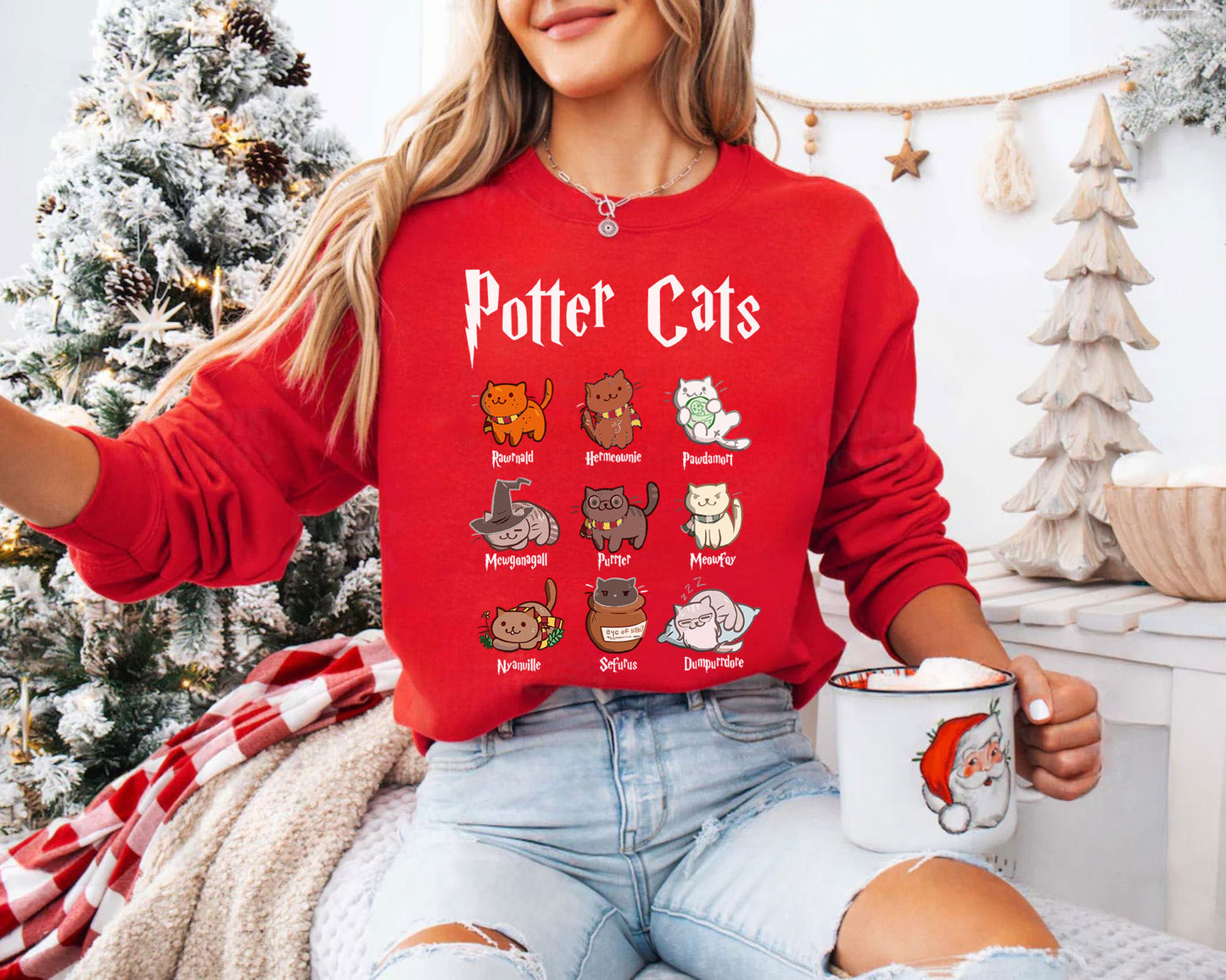 Potter Cats Sweatshirt und Shirts, Geschenk für Katzenbesitzer