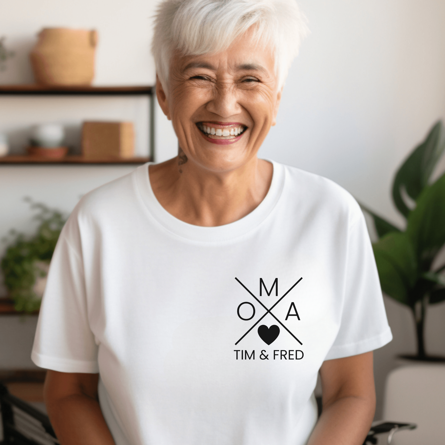 Oma Kreuz Shirt - Liebevoll Personalisiert mit Enkelnamen