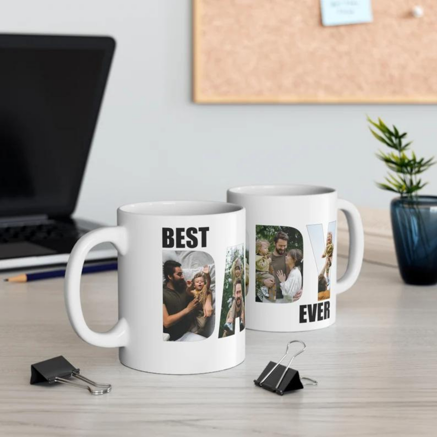 Super Papa Foto-Becher - Personalisiertes Vatertagsgeschenk