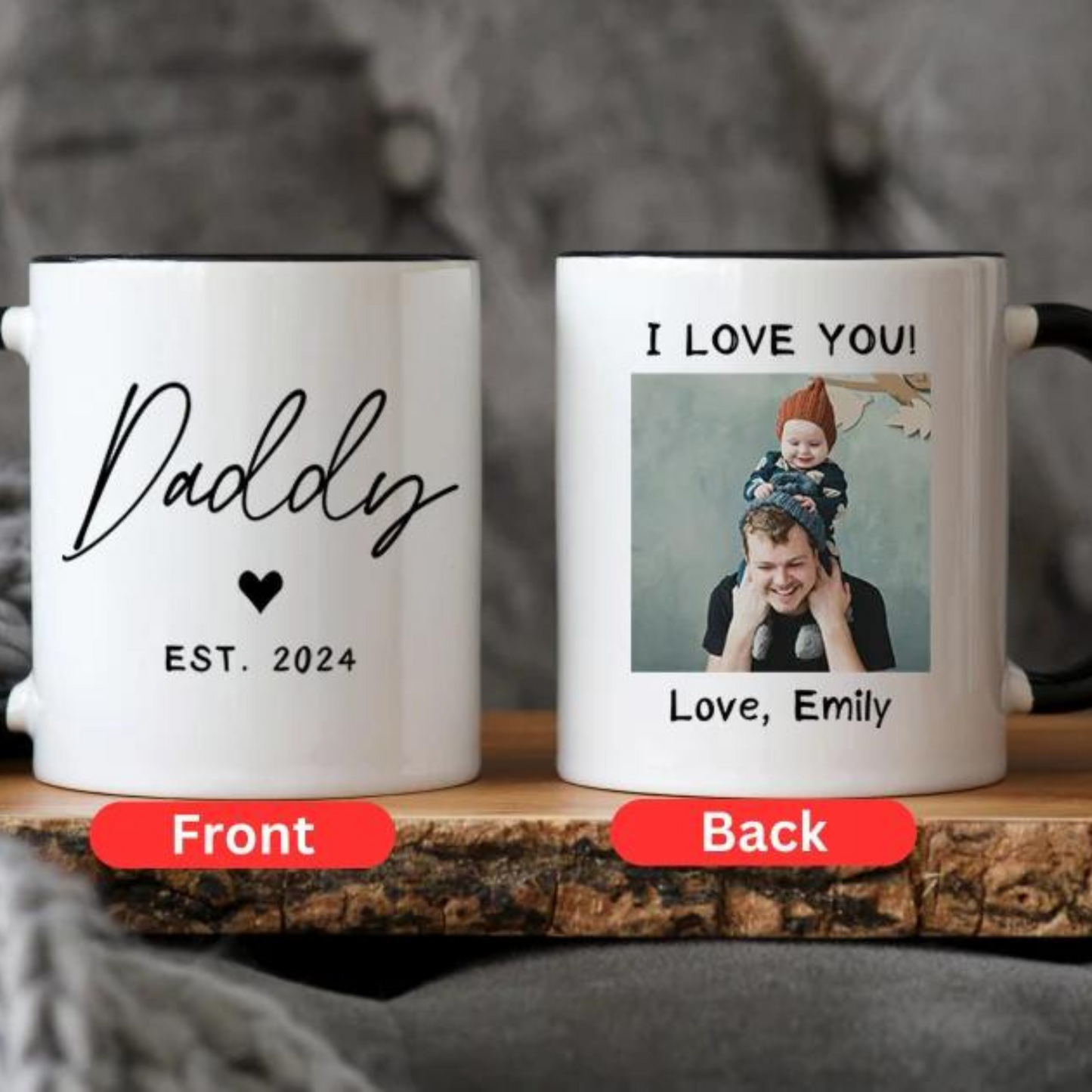 Personalisierte Papa Fototasse - Vatertagsgeschenk
