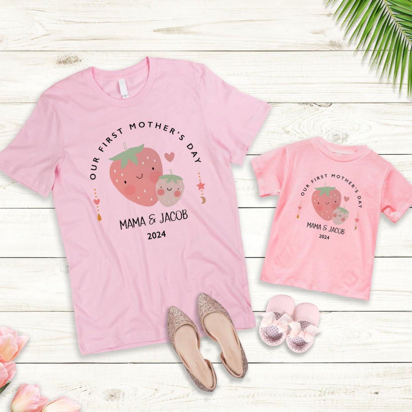 First Mother's Day Matching Mom And Baby Shirt And Bodysuit