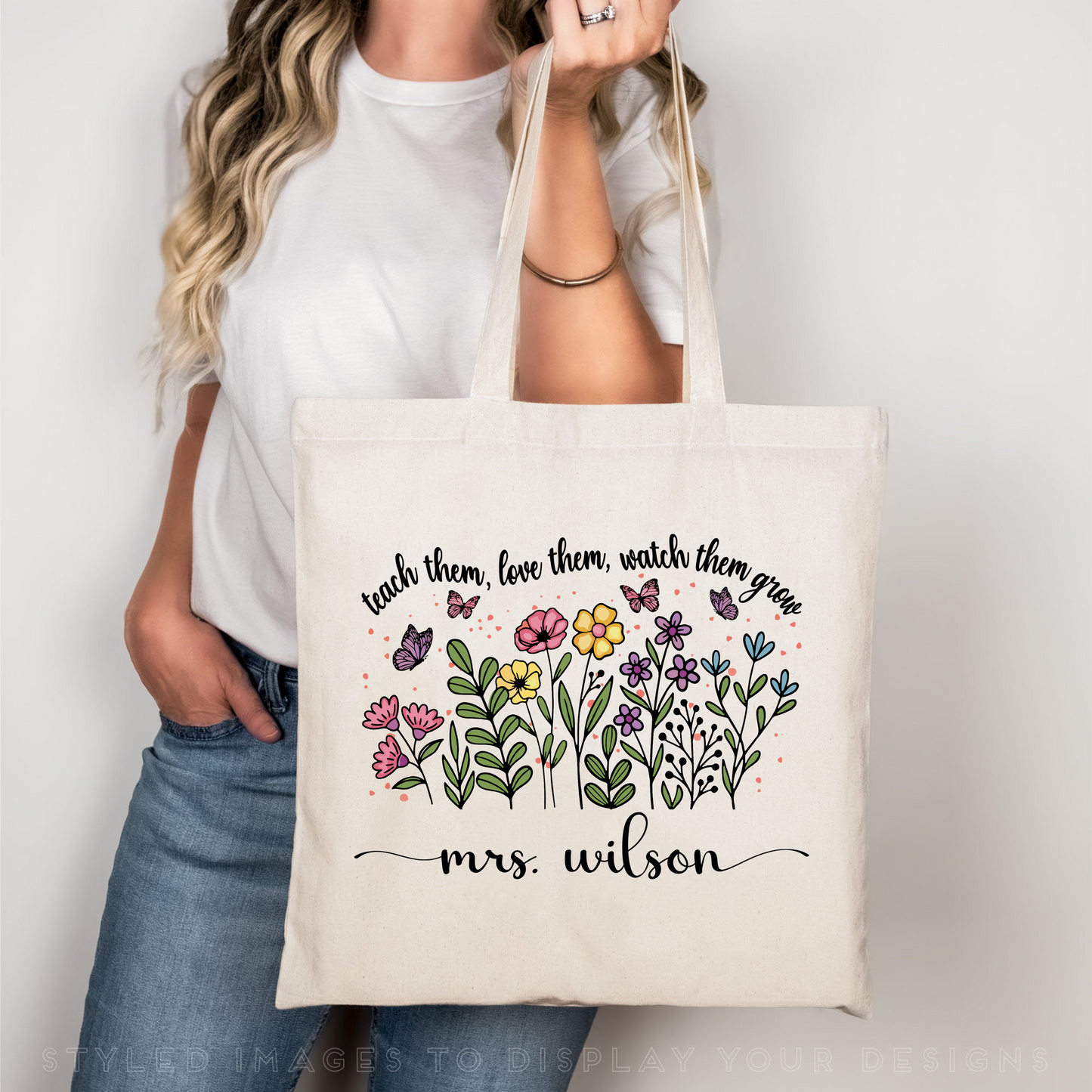 Personalisierte Dankeschön-Tasche für Lehrer mit individuellem Namen