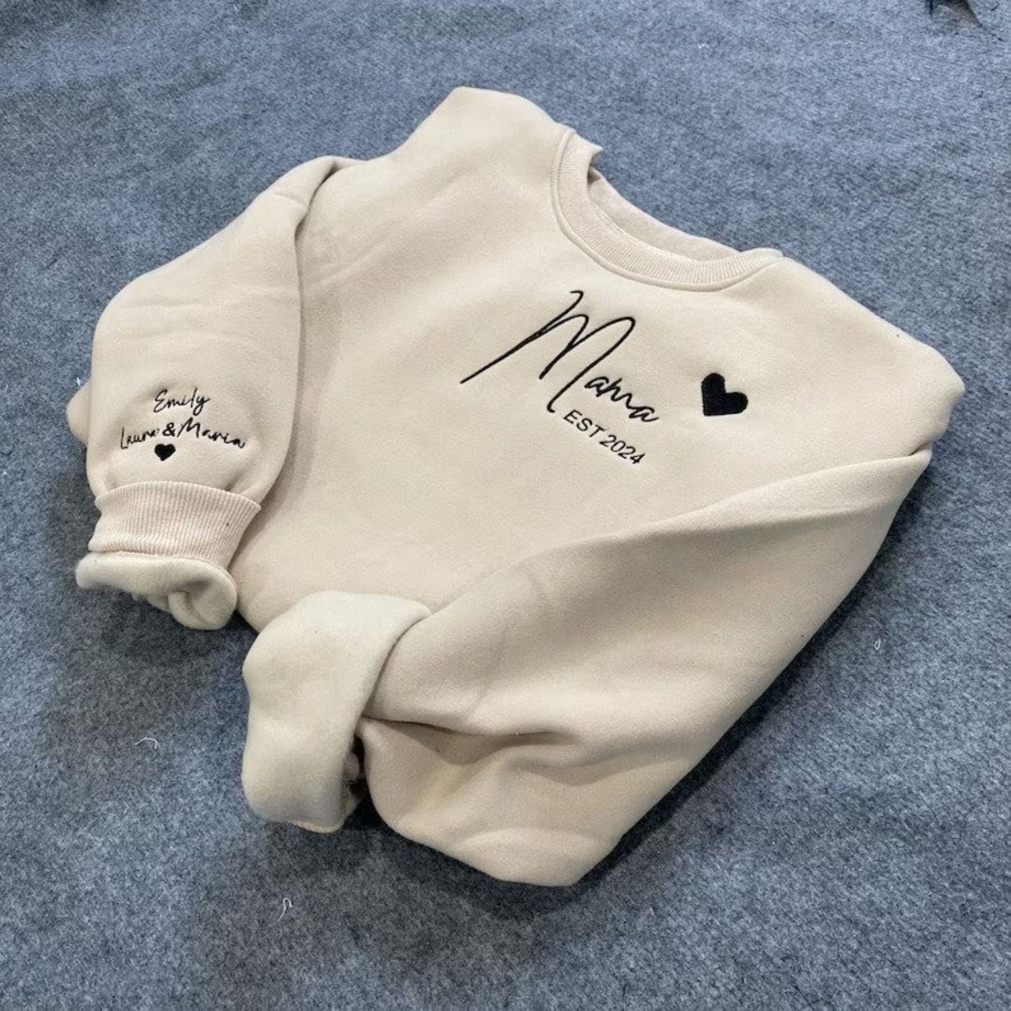 Mama Sweatshirt Bestickt, Individuelles Mama Sweatshirt mit Kindernamen