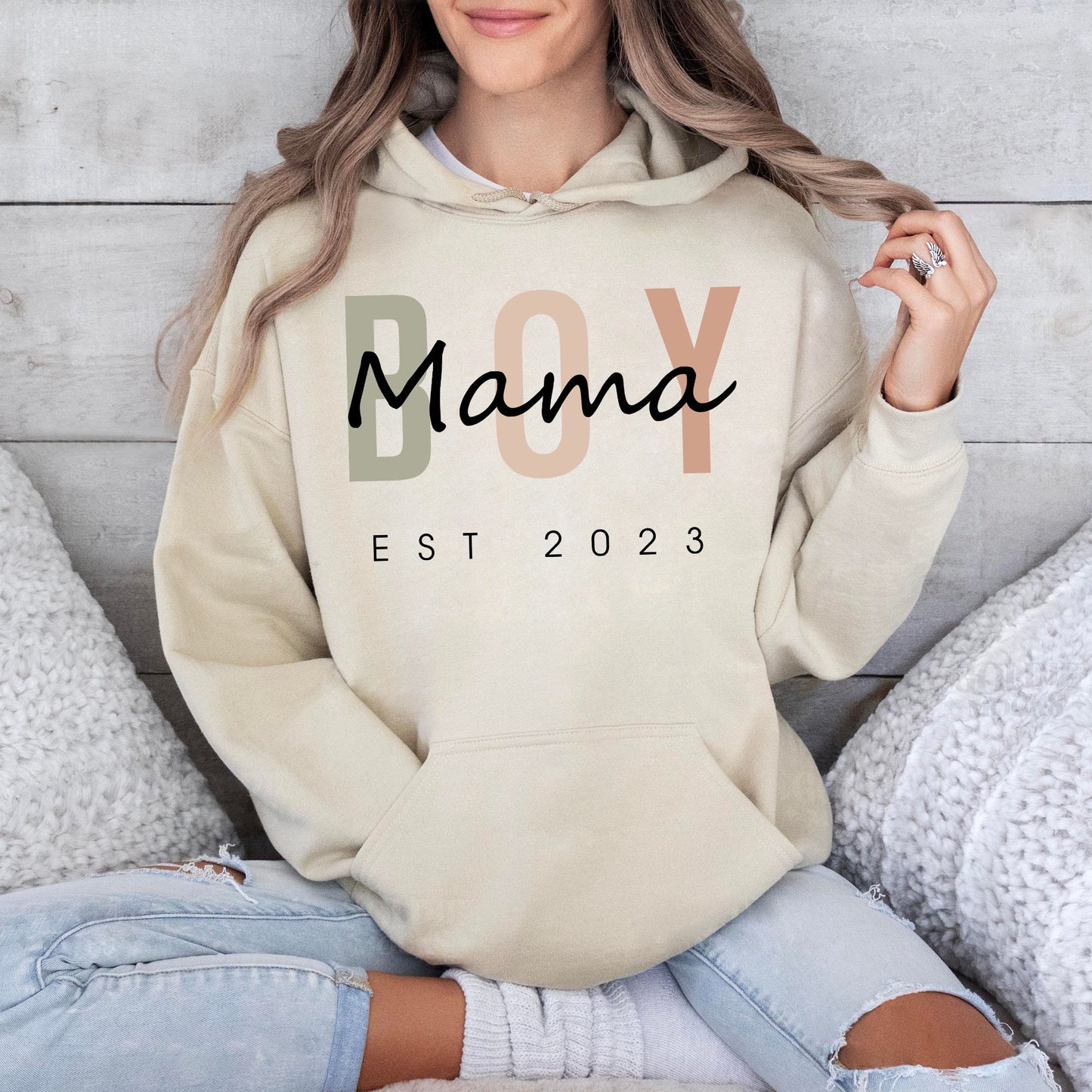 Personalisiertes Mama Sweatshirt, Junge Mama Geschenk