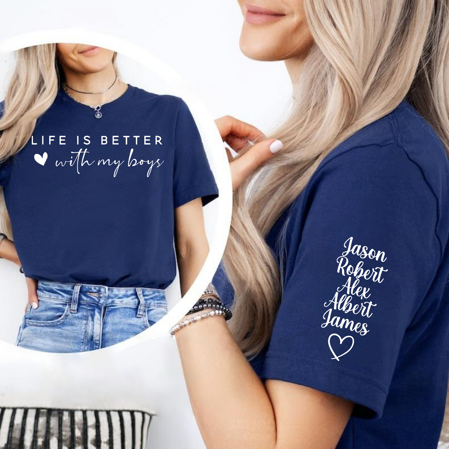 Bessere Tage mit meinen Jungs – Personalisiertes Besonderes Geschenk für Eine Mama von Jungs
