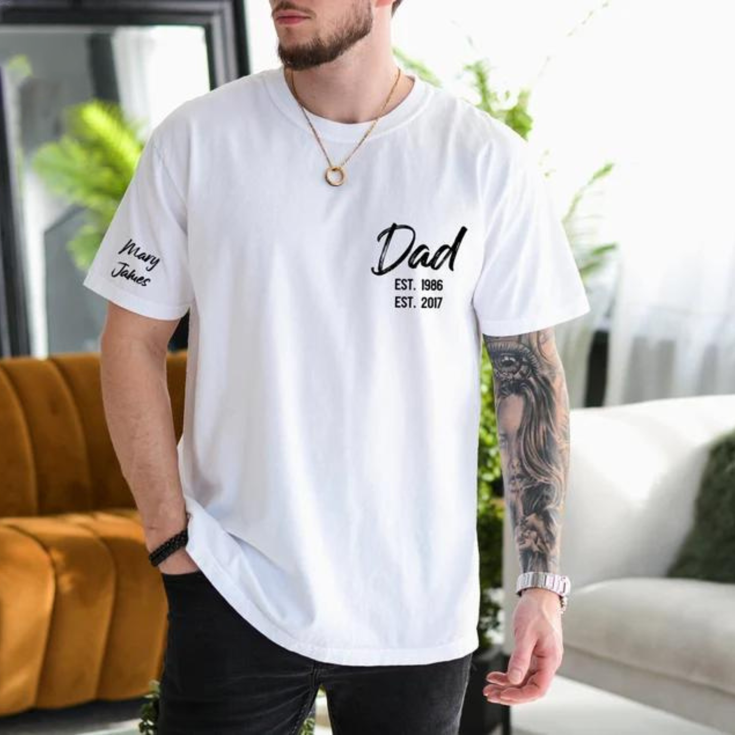 Personalisiertes Jahr Dad Shirt Mit Liebsten Namen