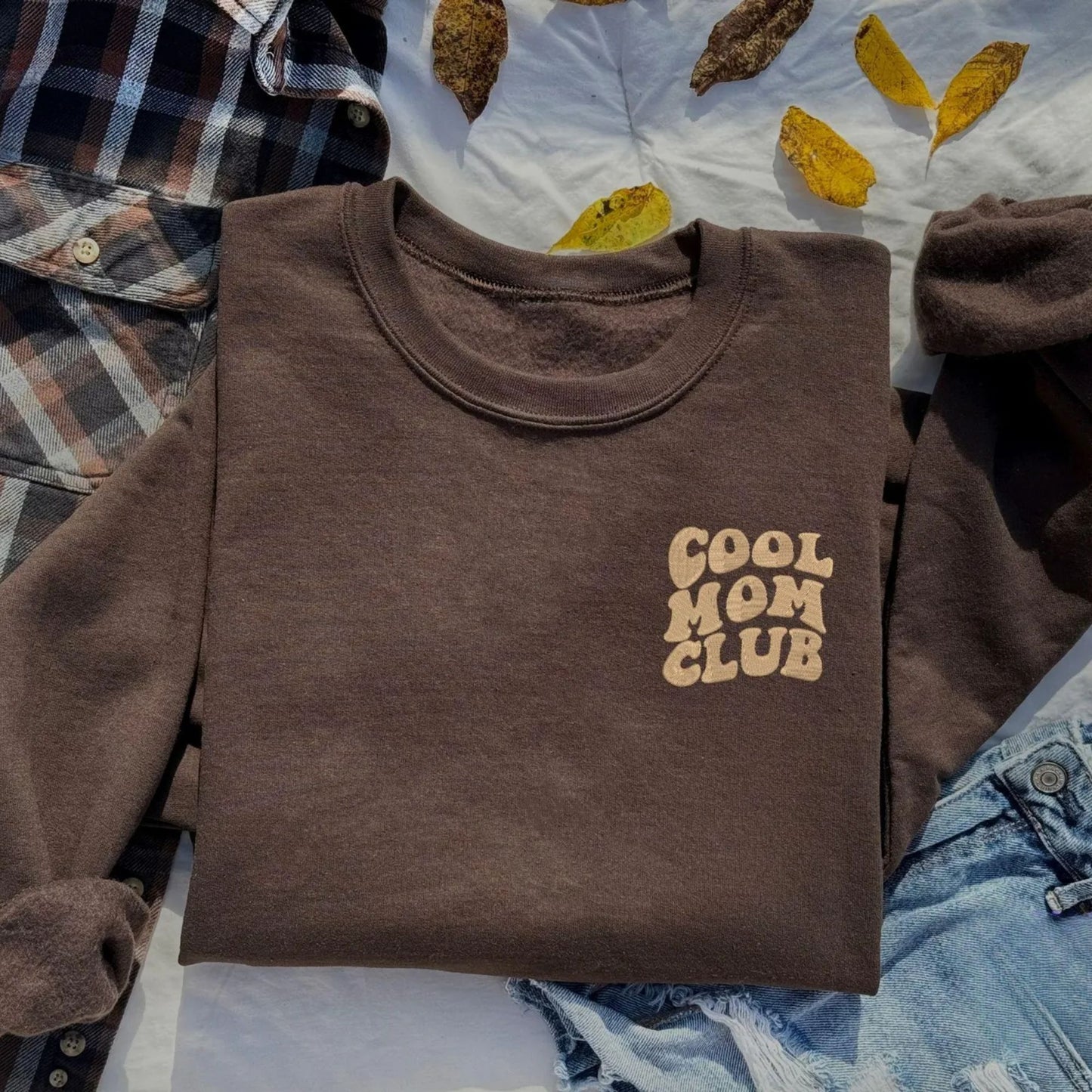 Bestickter 'Cool Mom Club' Sweatshirt, Geschenk für Mama
