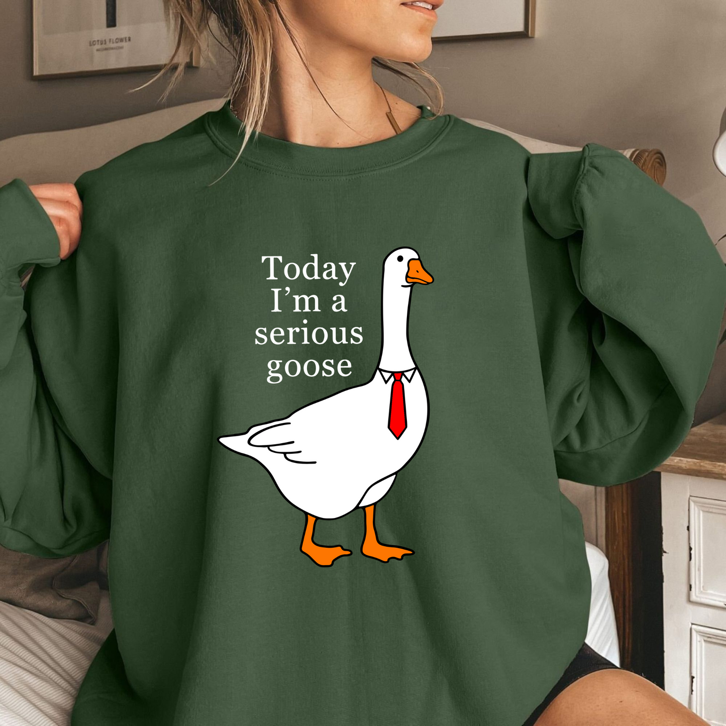 Ernsthafte Gans - Lustiges Freizeitshirt - Geschenkidee
