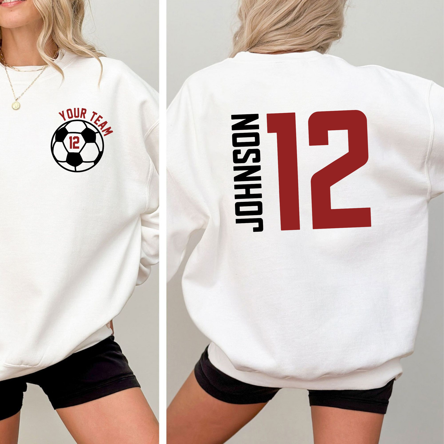 Personalisierte Fußballmama-Trikots – Feiern Sie 'Ihr Team' mit Namen und Nummer