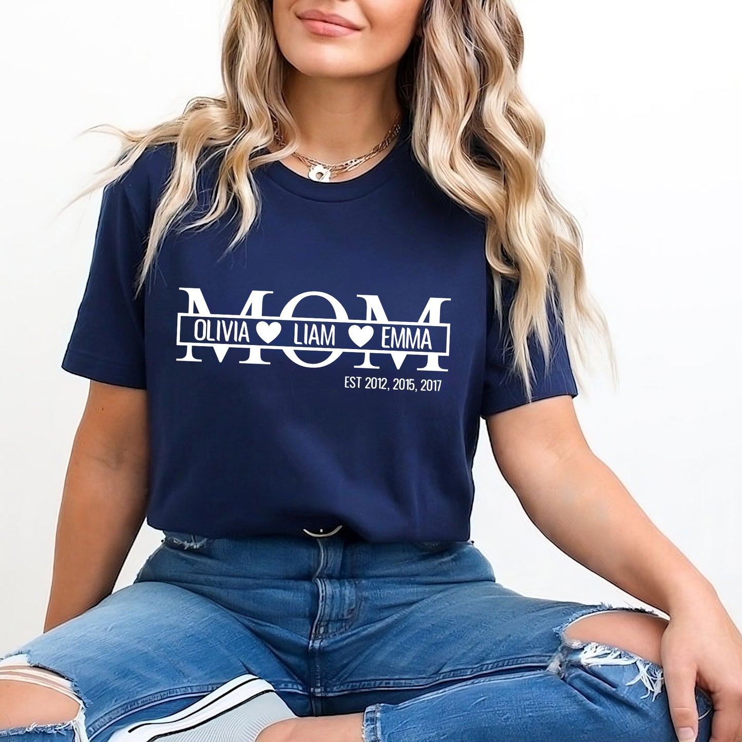 Mama Shirt mit Kindernamen, Personalisiertes Mama Geschenk