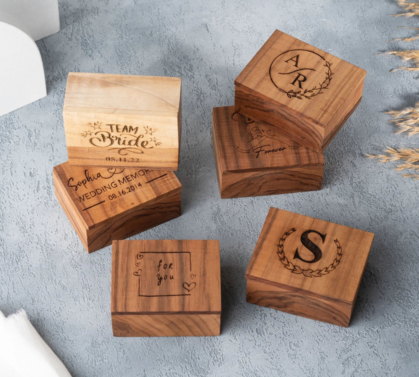 Personalisierte Jubiläums-Holzbox, Hochzeitsgeschenk, Valentinstagsgeschenk