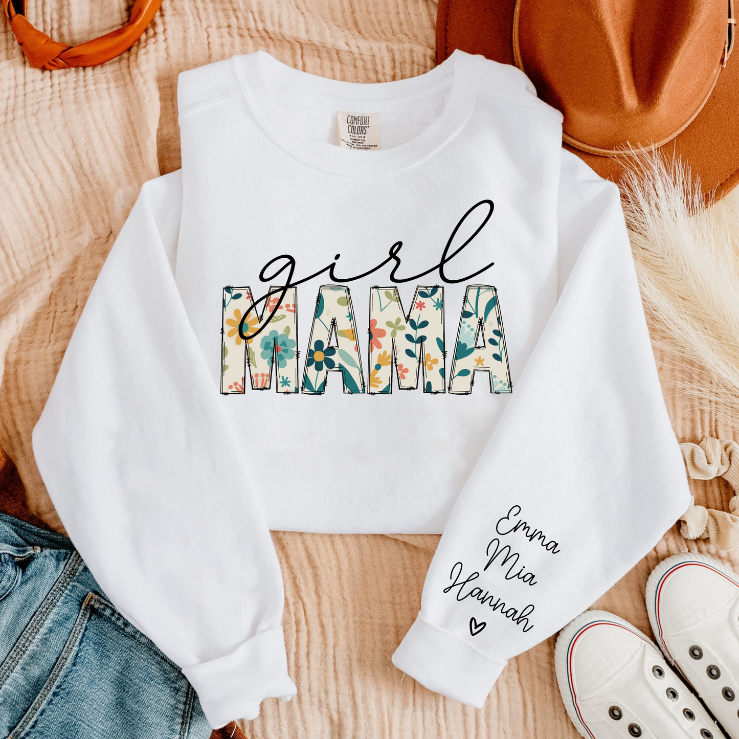 Mama von Prinzessinnen – Individuelles Girl Mama Shirt mit den Namen der Töchter