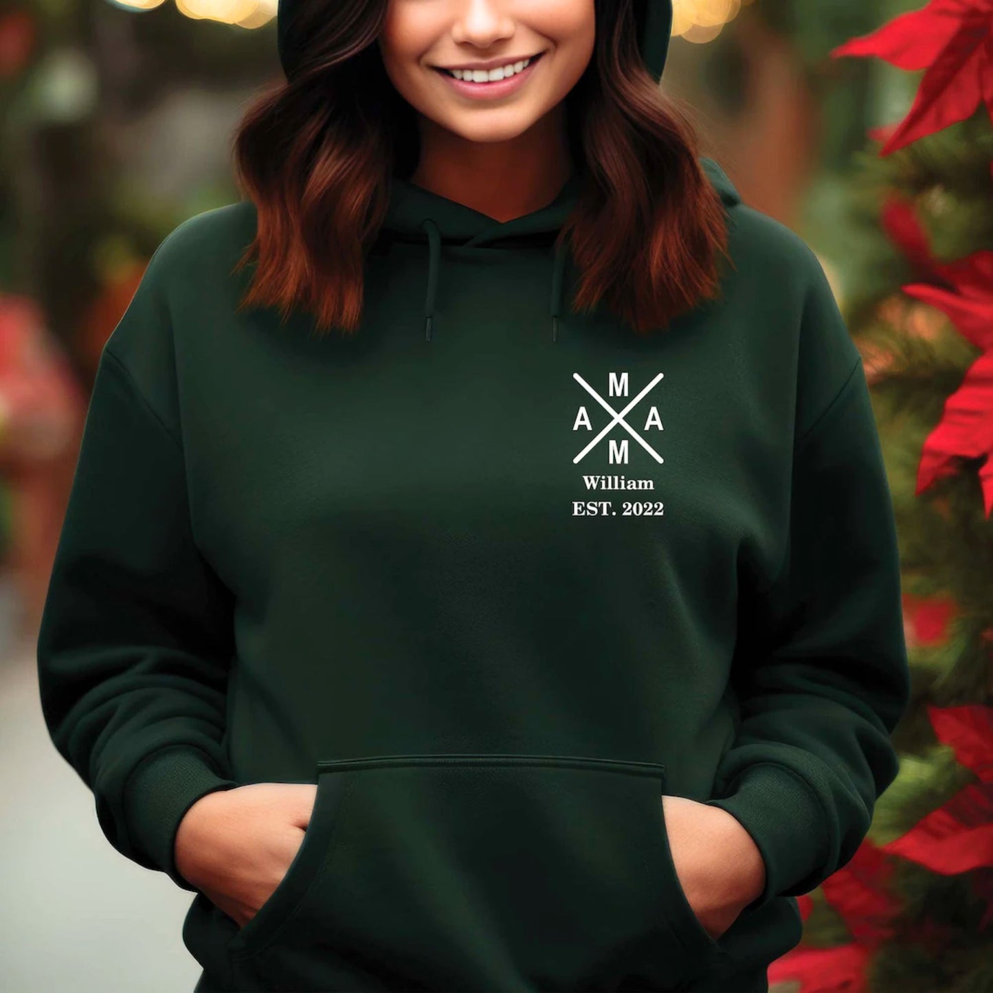 Personalisierter MAMA Hoodie, Est Year Mama Shirt