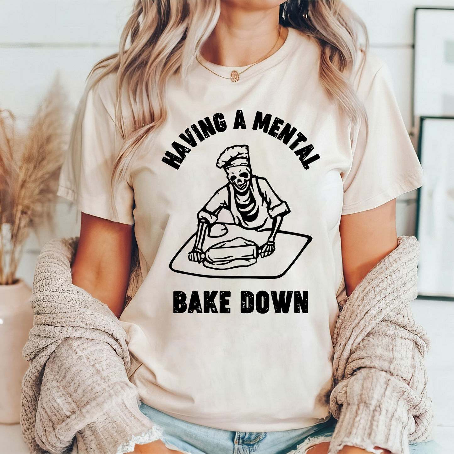 Backspaß mit Skelett - Halloween Kochshirt