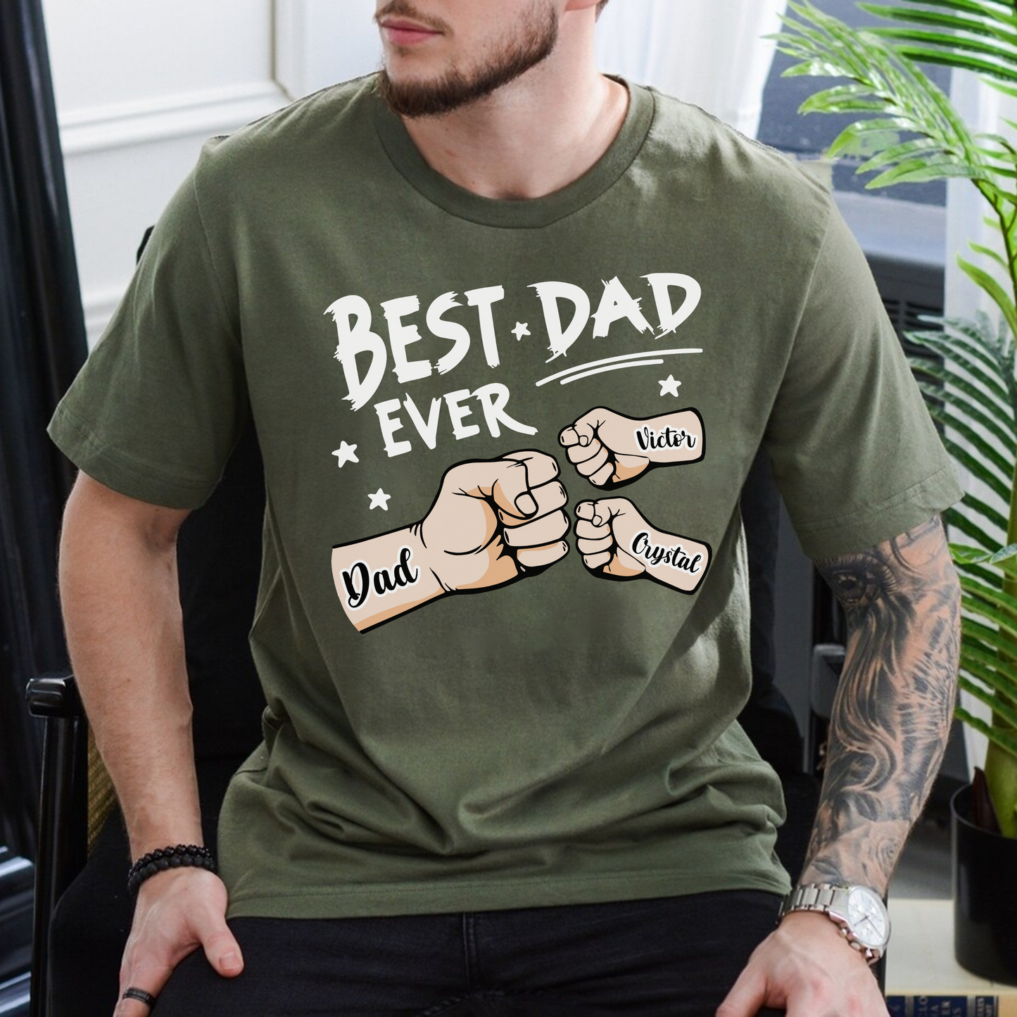 Dad and Kid Fist Bump - Personalized Father's Day Gift