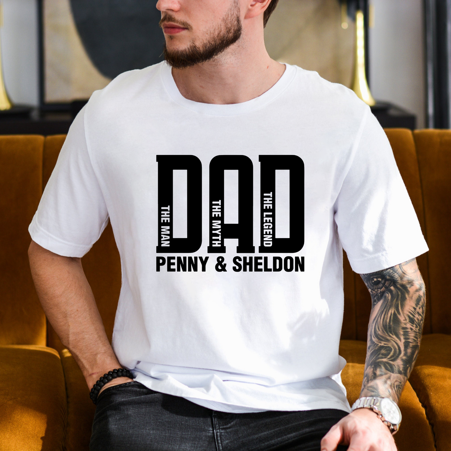 Personalisiertes Papa-Shirt mit Kindernamen - Geschenk zum Vatertag und Weihnachten