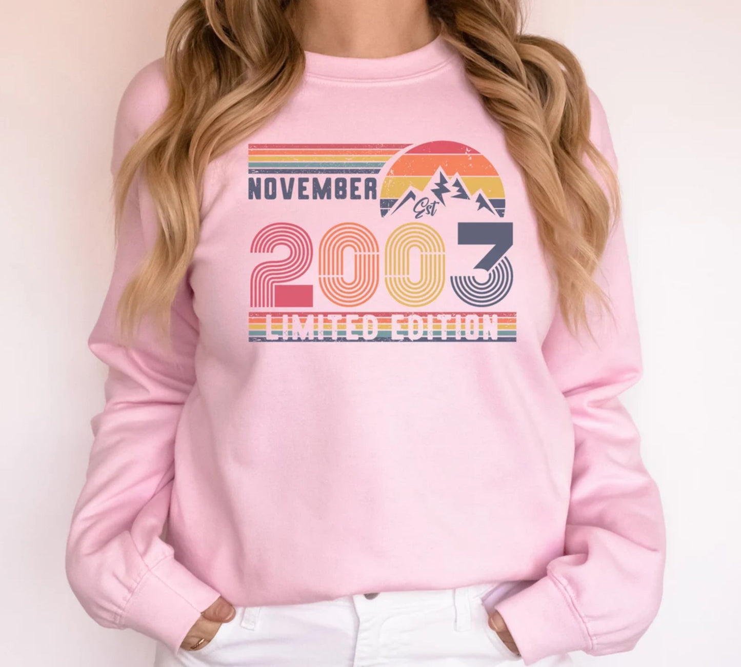 Geburtstagsjahr-Sweatshirt für Frauen oder Männer - Personalisiertes Geburtstagsgeschenk