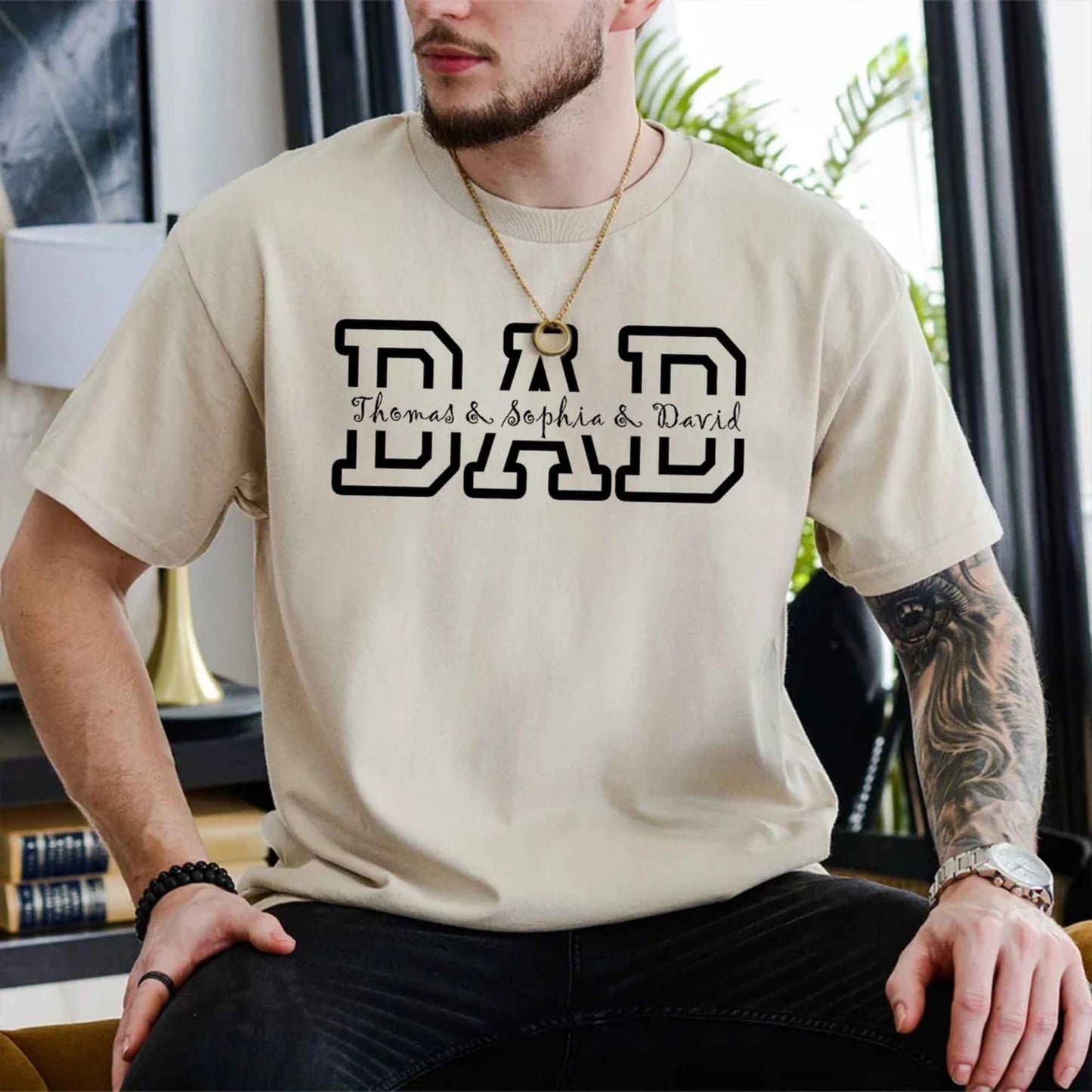 Personalisiertes Papa Shirt mit Kindernamen, Geschenk für Papa