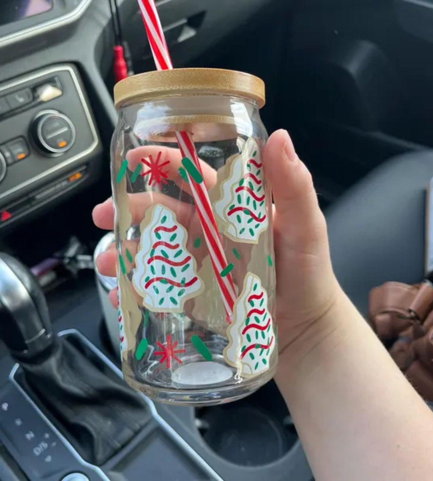 Weihnachtlicher Baum-Snackkuchen Eiskaffee-Glasbecher - Weihnachtsgeschenke