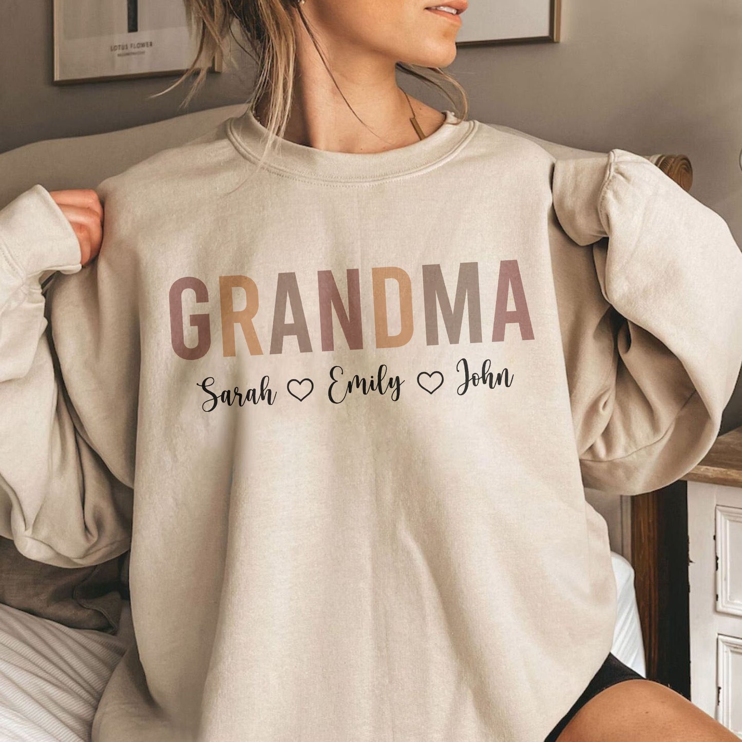 Personalisiertes Oma-Sweatshirt mit Namen, Geschenk zum Muttertag
