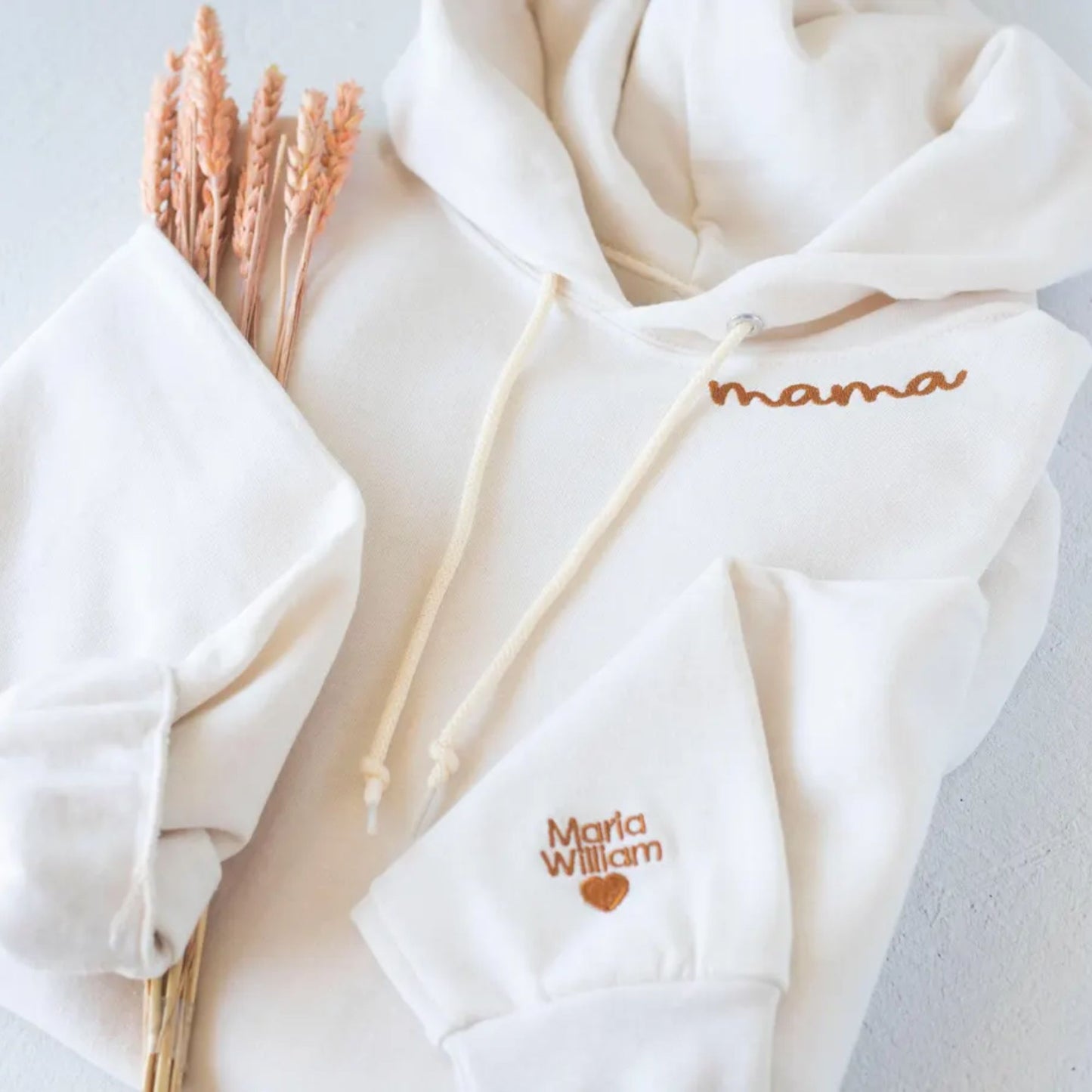 Personalisierter bestickter Mama-Sweatshirt, Mama-Sweatshirt mit Kindernamen
