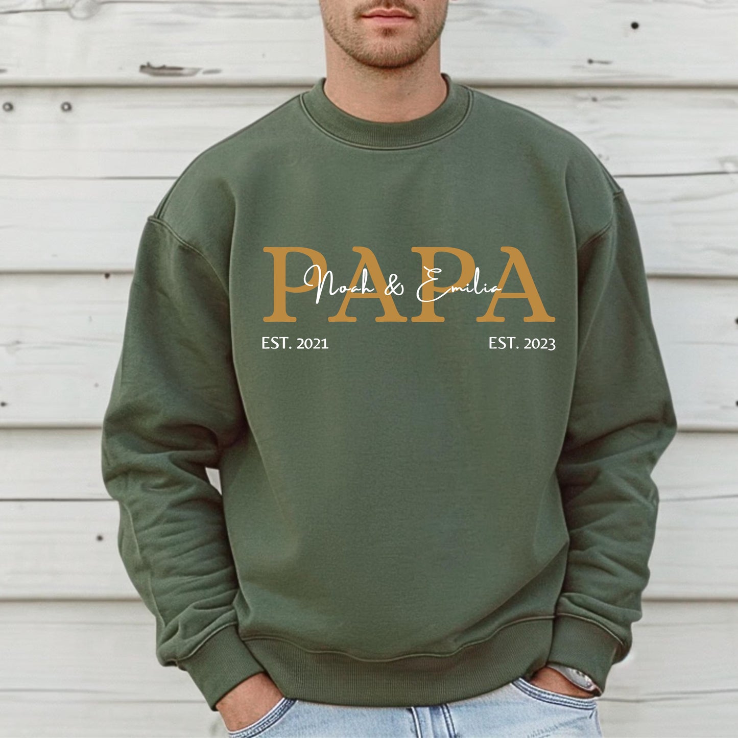 Personalisiertes Papa T-Shirt mit Name – Vatertagsgeschenk