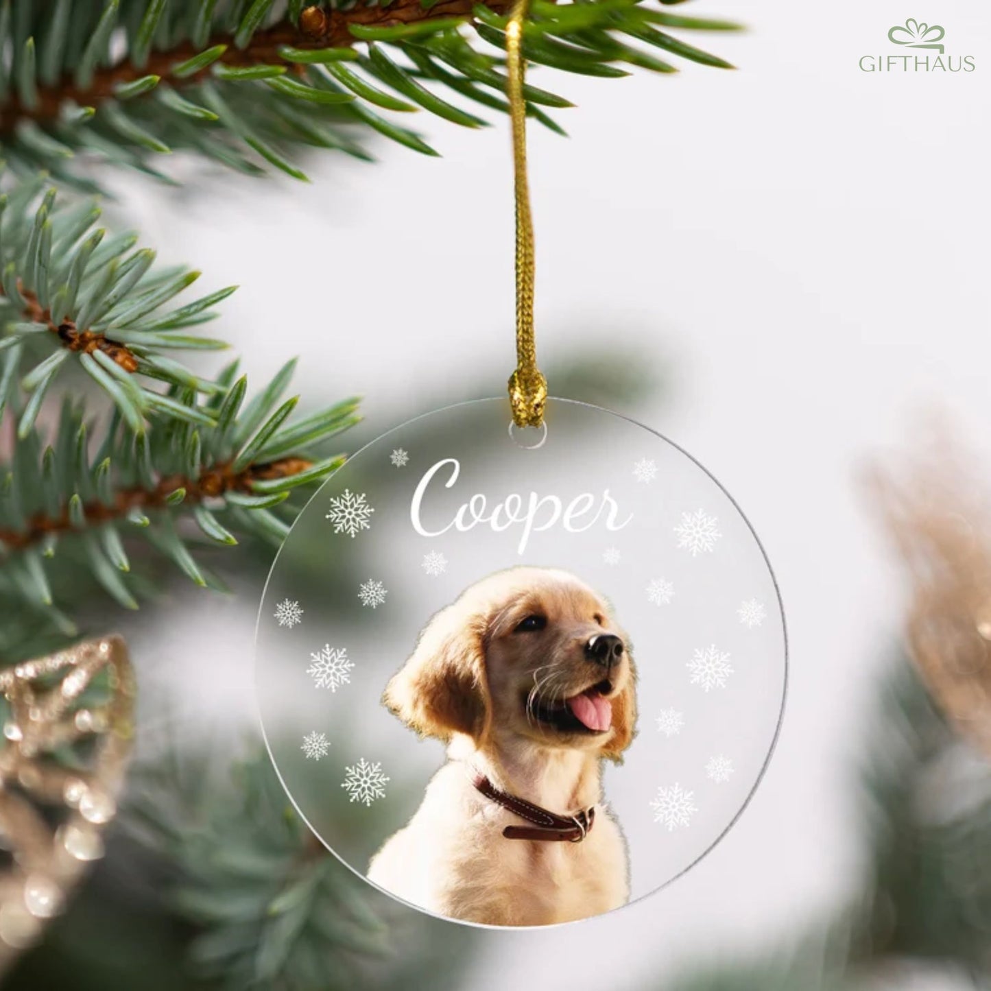 Personalisierter Hundebild-Ornament, Individuelle Weihnachtsgeschenke für Haustierliebhaber