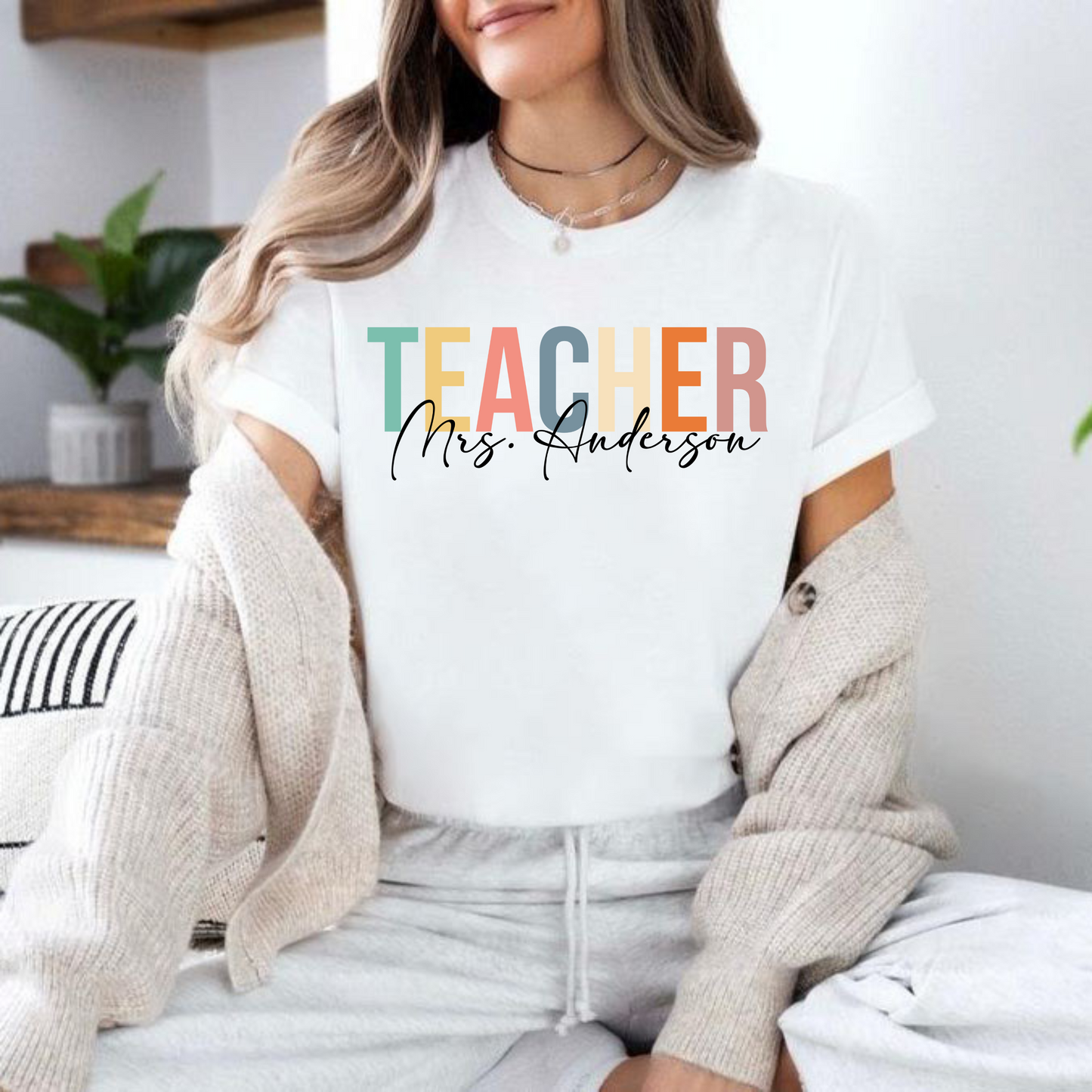 Lehrer Personalisiertes Dankeschön Shirt - Anerkennungsgeschenk mit individuellem Namensdruck