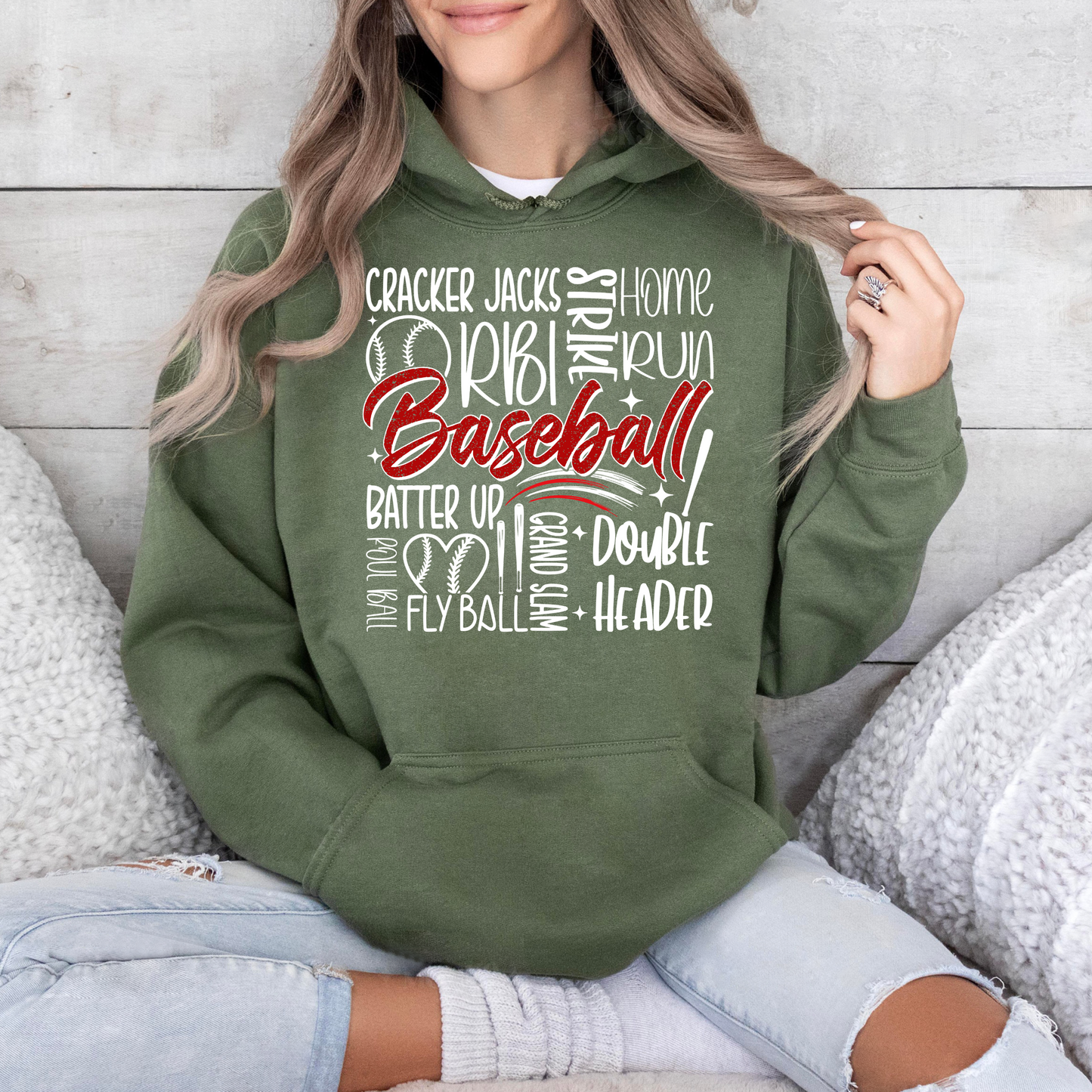 Glitzernde Unterstützung für Baseball-Mütter - Teamgeist Design