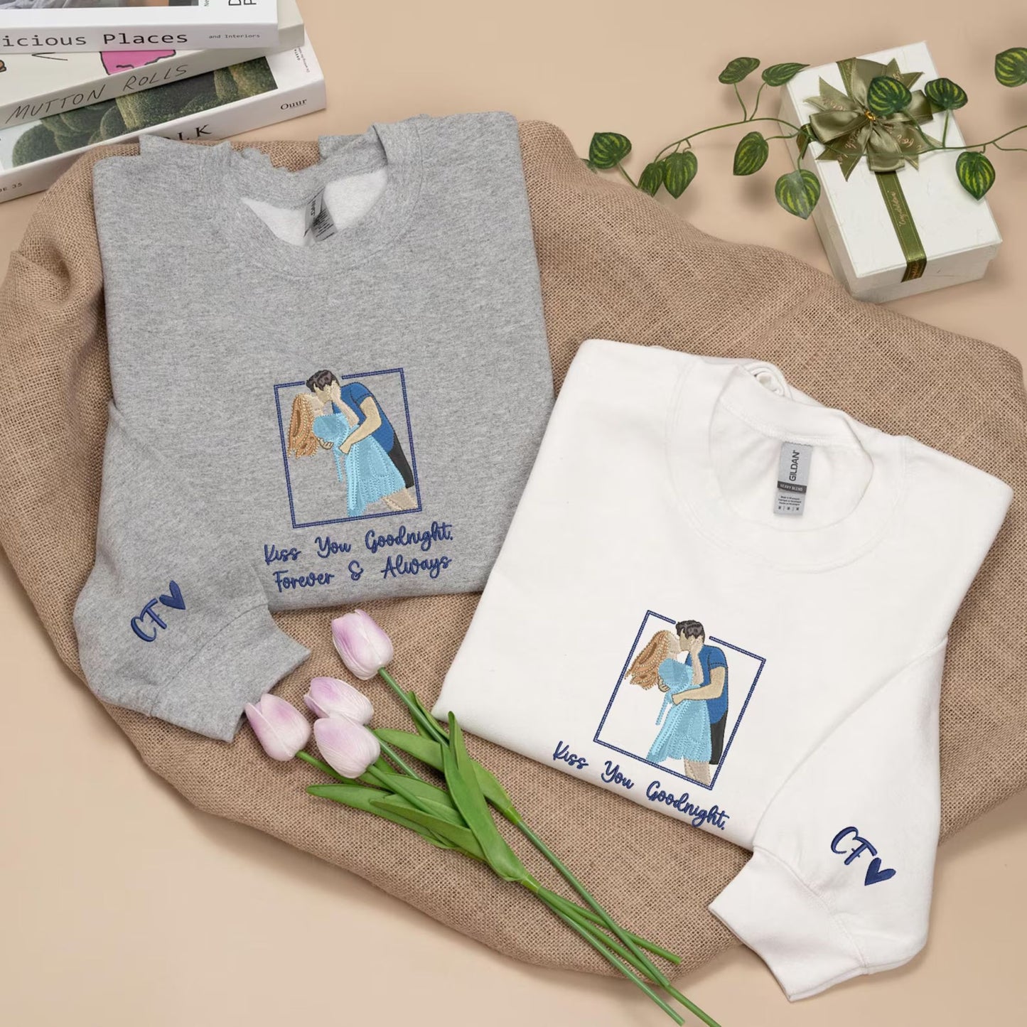 Personalisierter bestickter Porträt-Sweatshirt - Individuell gestalteter Foto-Hoodie